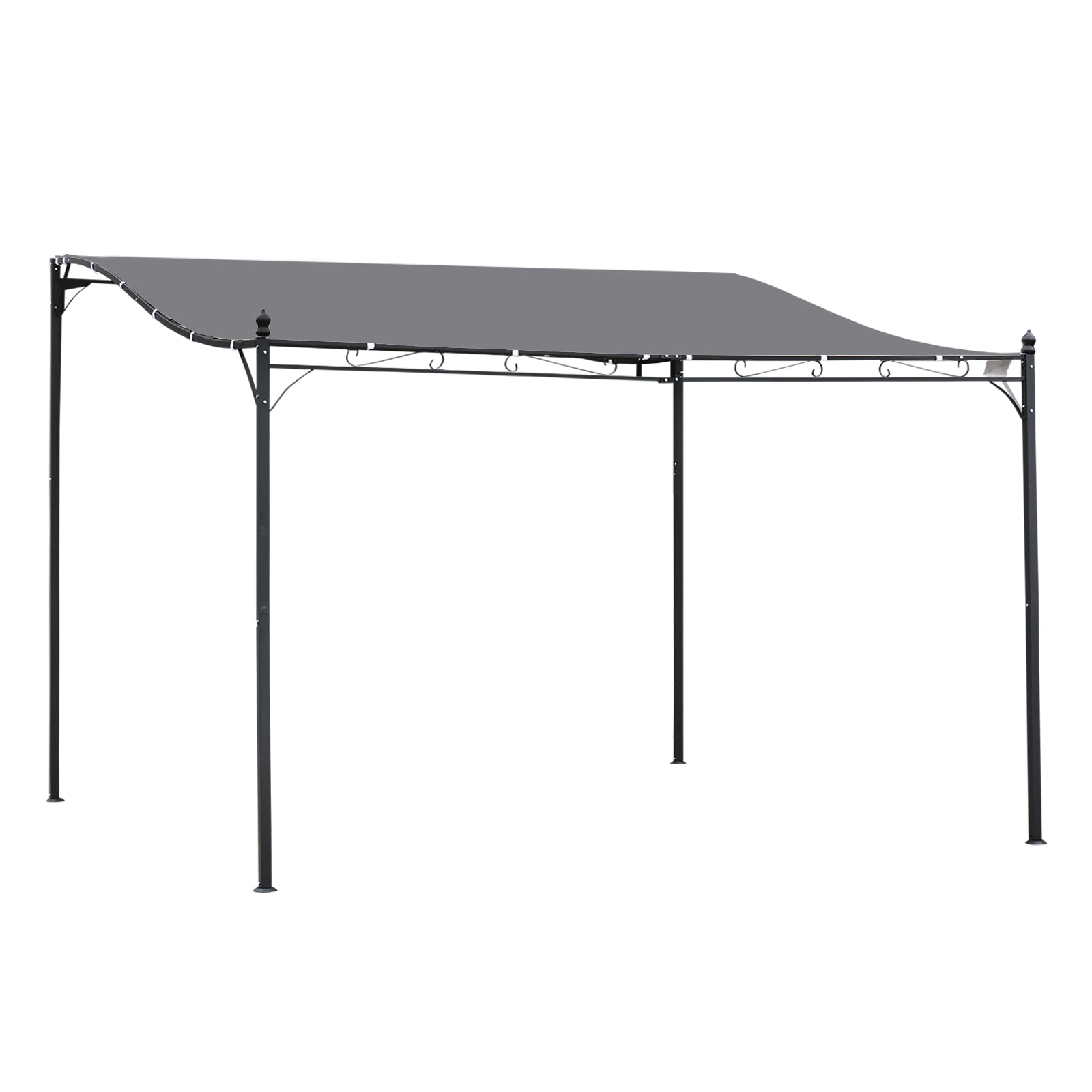 4 x 3 Meters Canopy Metal Wall Gazebo Awning Garden Marquee Shelter