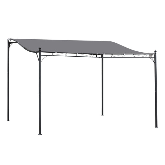 4 x 3 Meters Canopy Metal Wall Gazebo Awning Garden Marquee Shelter