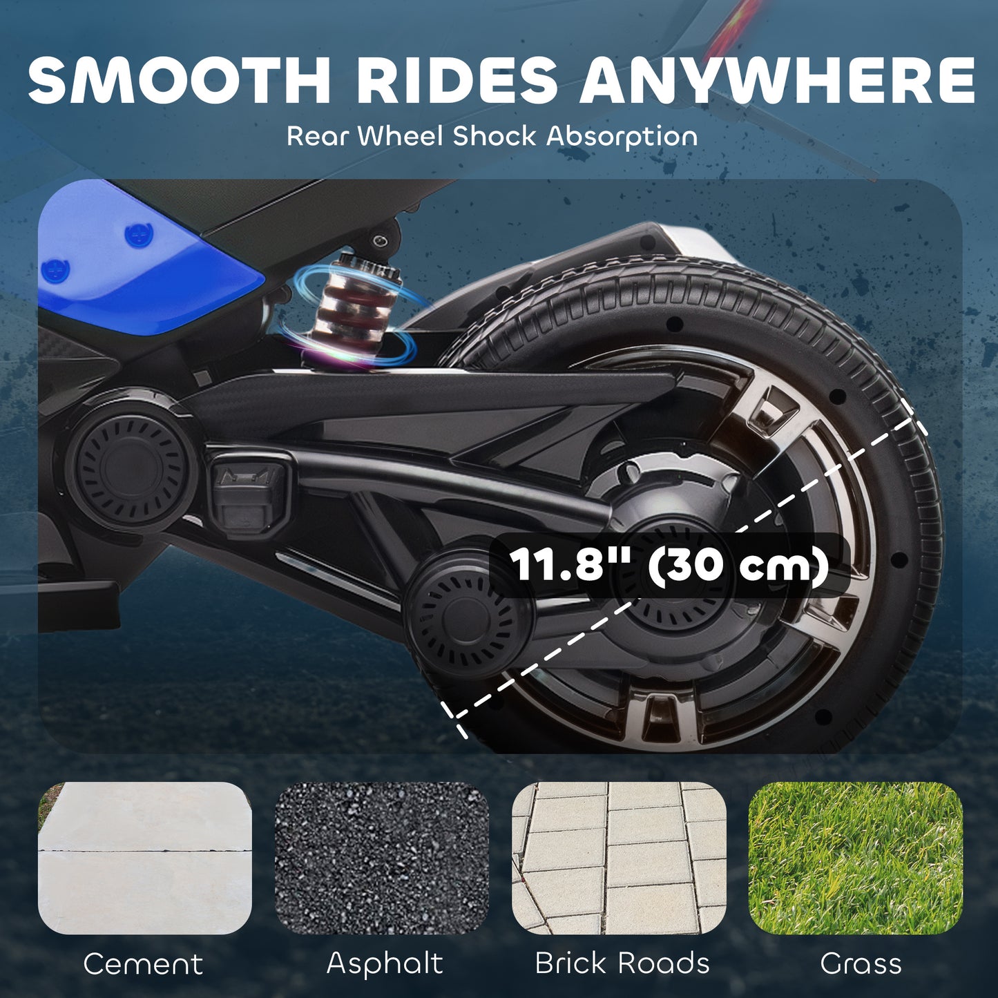 12V Kids Electric Ride On Car with 3 Wheeler, MP3 Player, Horn