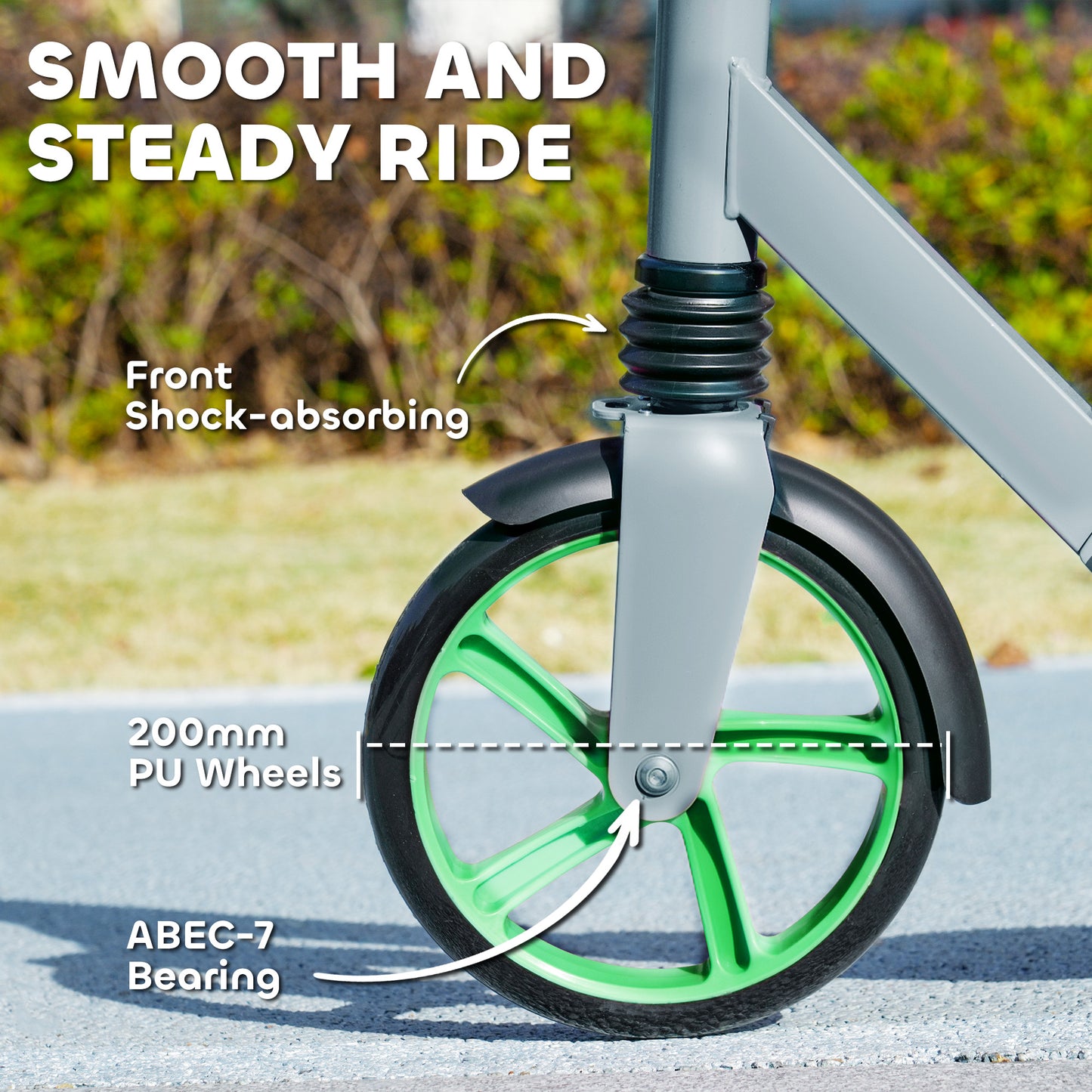 Foldable Kids Scooter with Adjustable Handlebar, 200mm Big Wheel