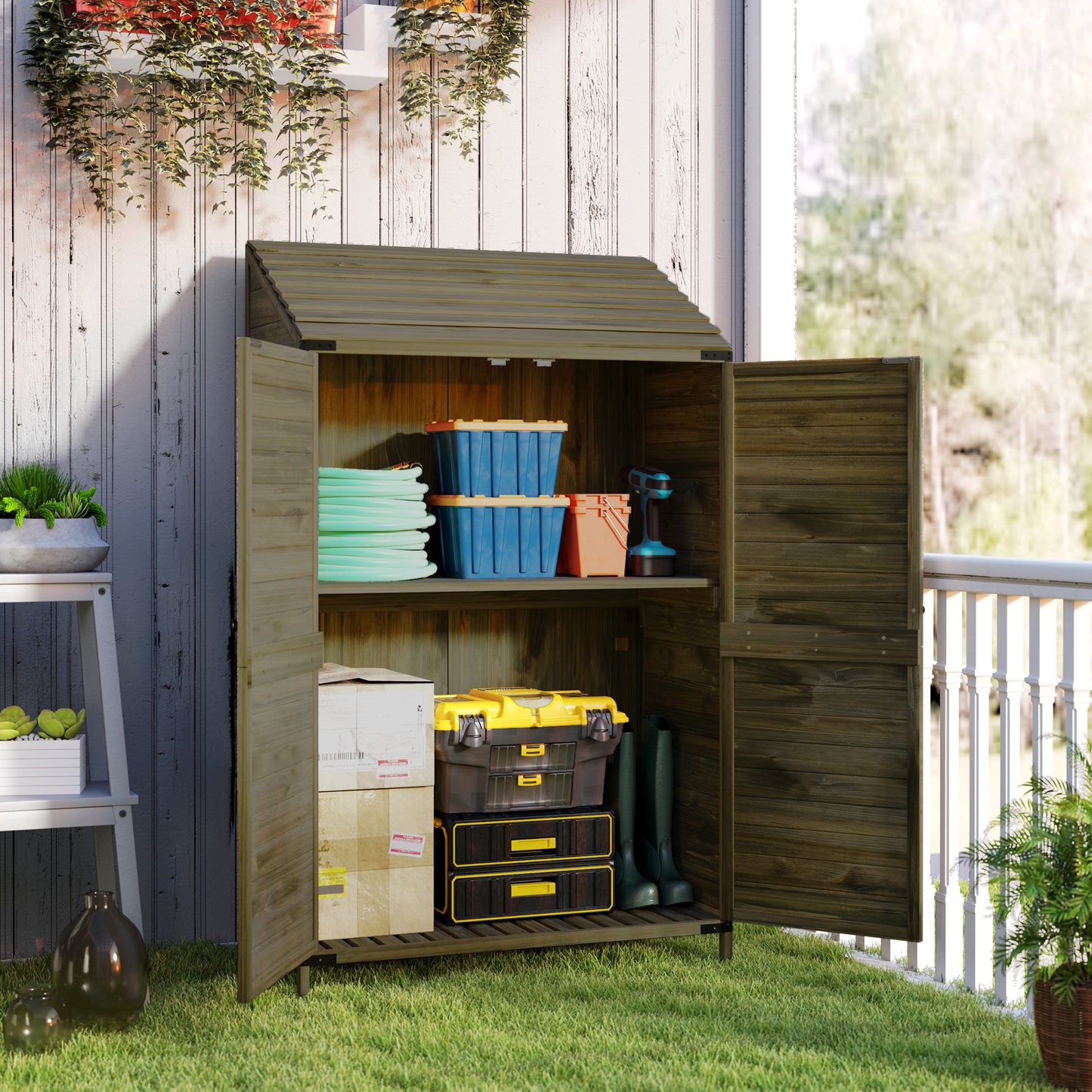 103.5 x 59 cm Wooden Garden Shed (1)