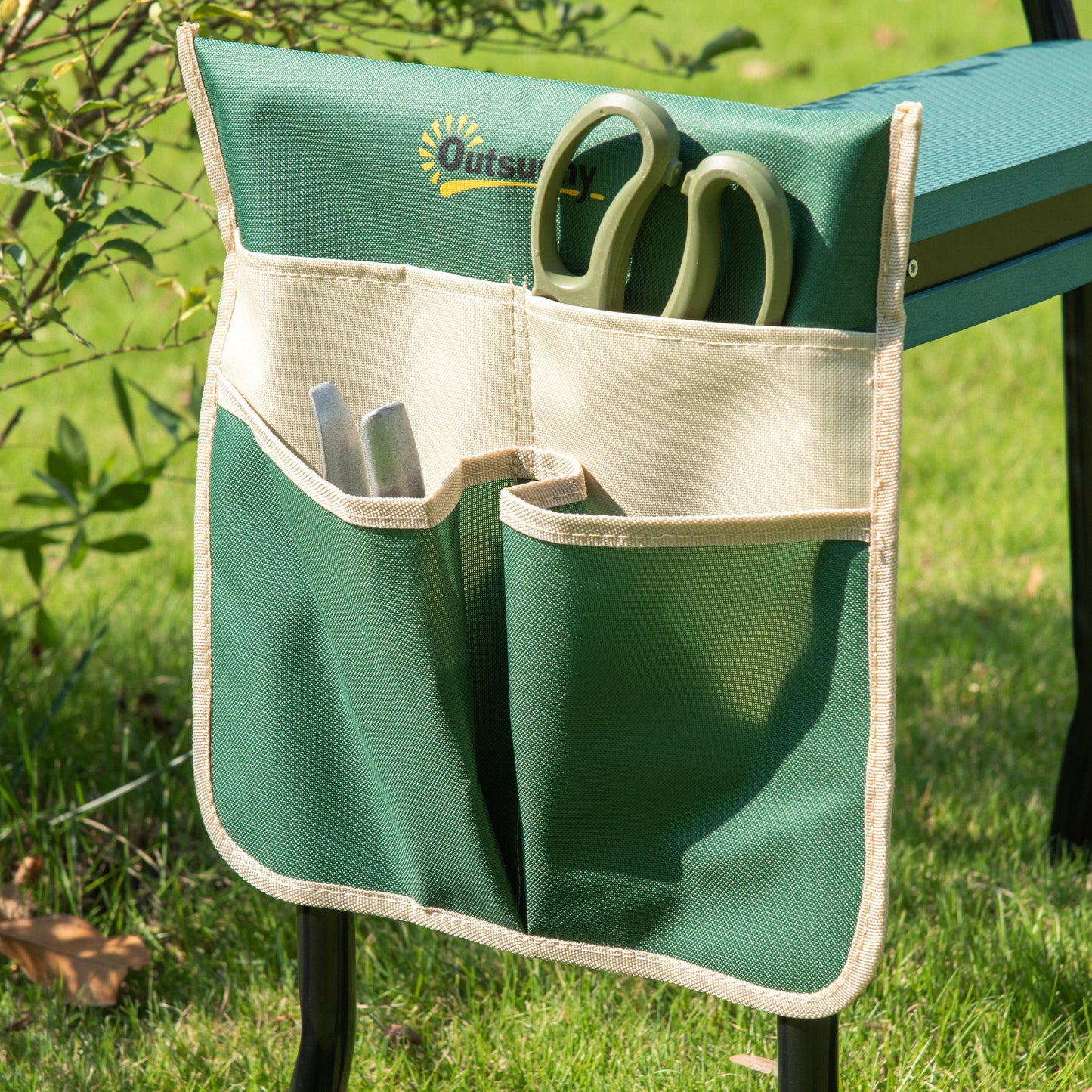 Steel Frame Padded Garden Kneeler, with Tool Bag