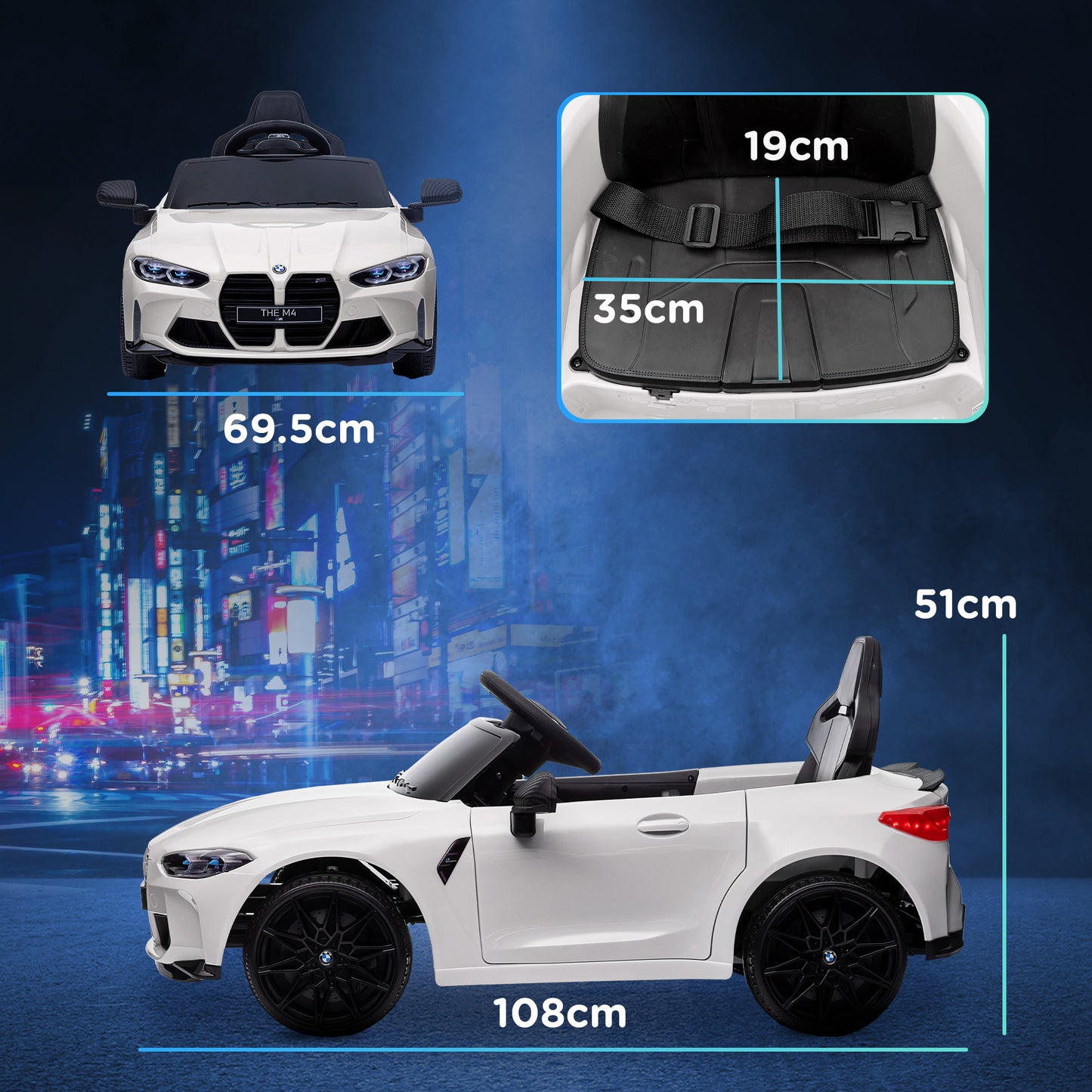 12V BMW Licensed Kids Car, with Easy Transport, Remote Control
