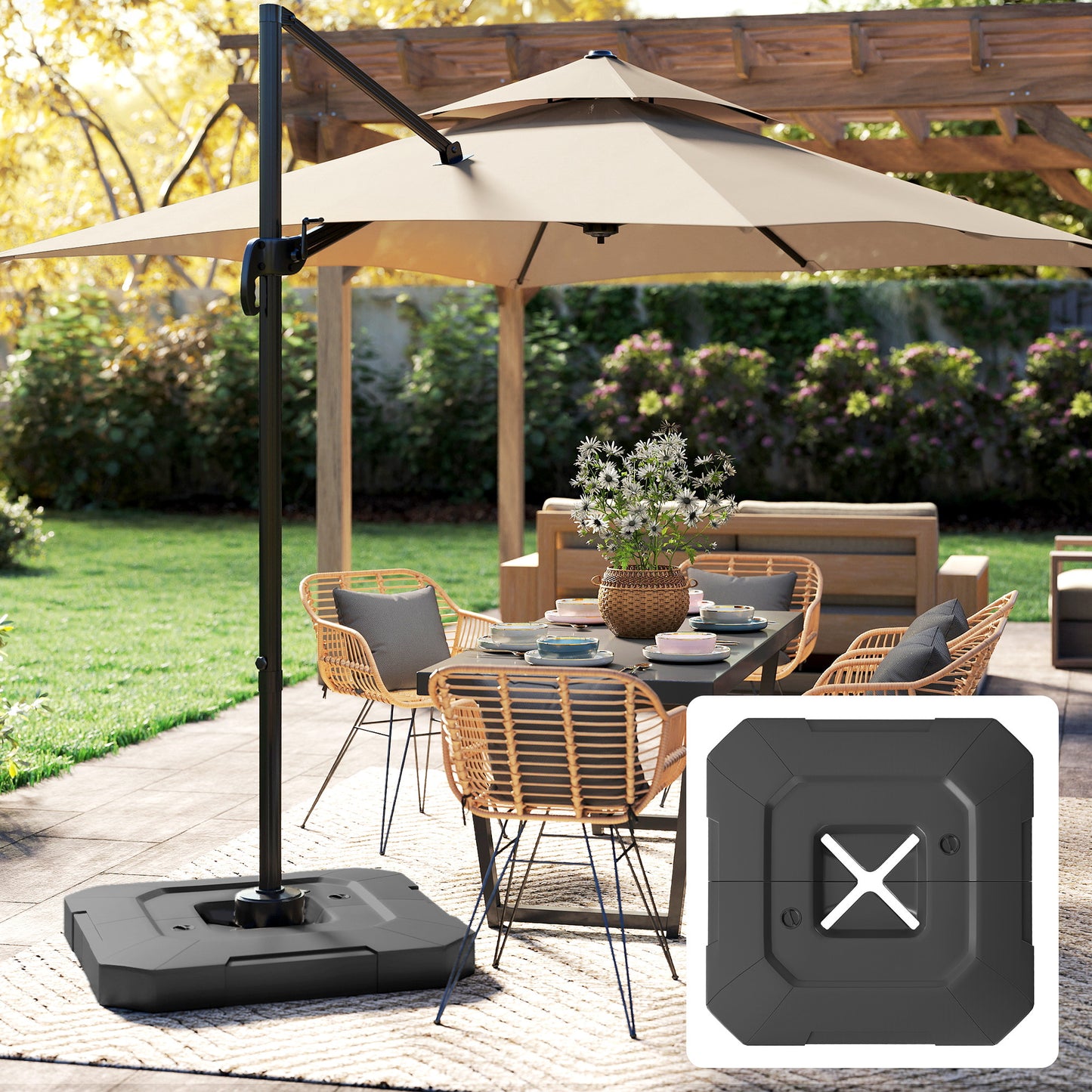 2PCS Umbrella Weights for Cantilever Parasols, Parasol Base Weights