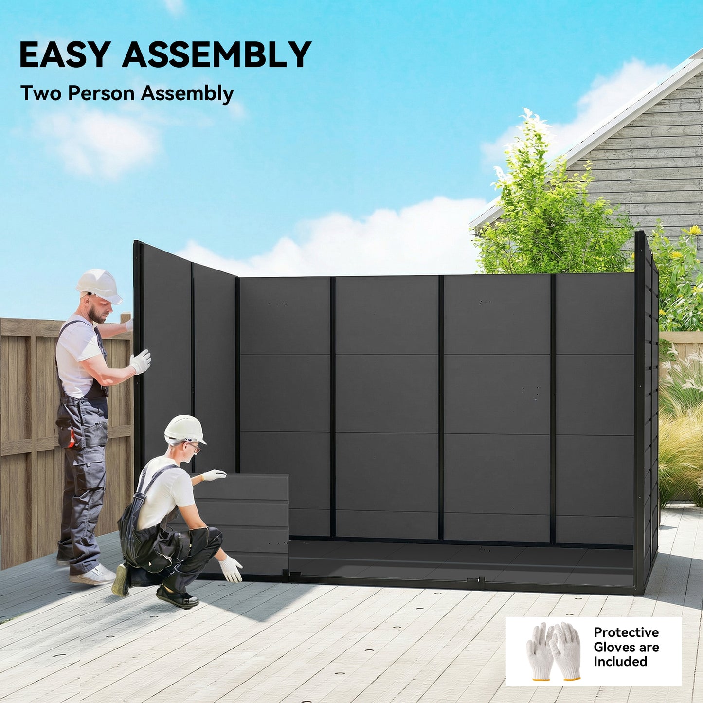 10 x 6 ft Resin Garden Shed, Outdoor Storage Shed with Floor