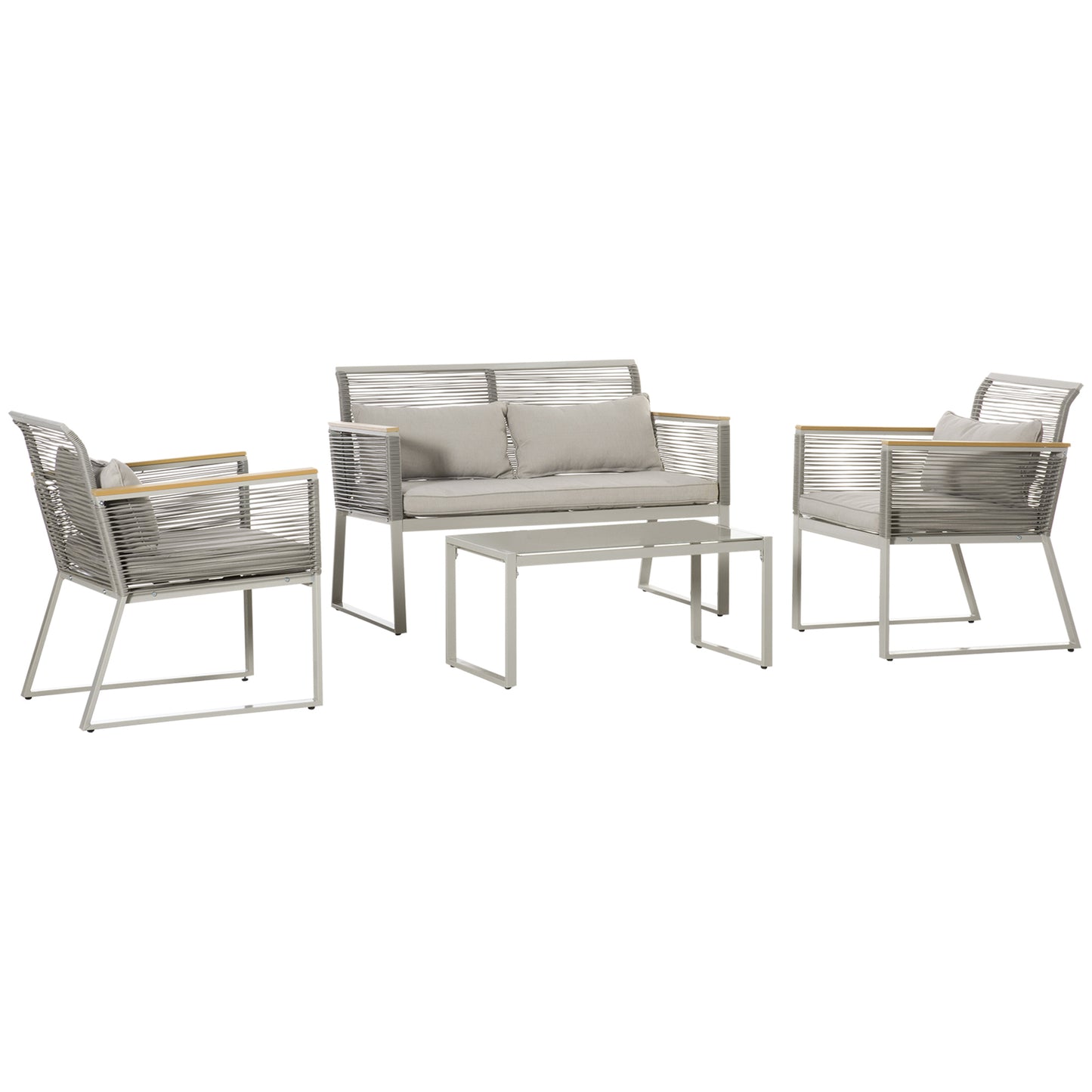 4 Pieces Rattan Garden Furniture Set (5)