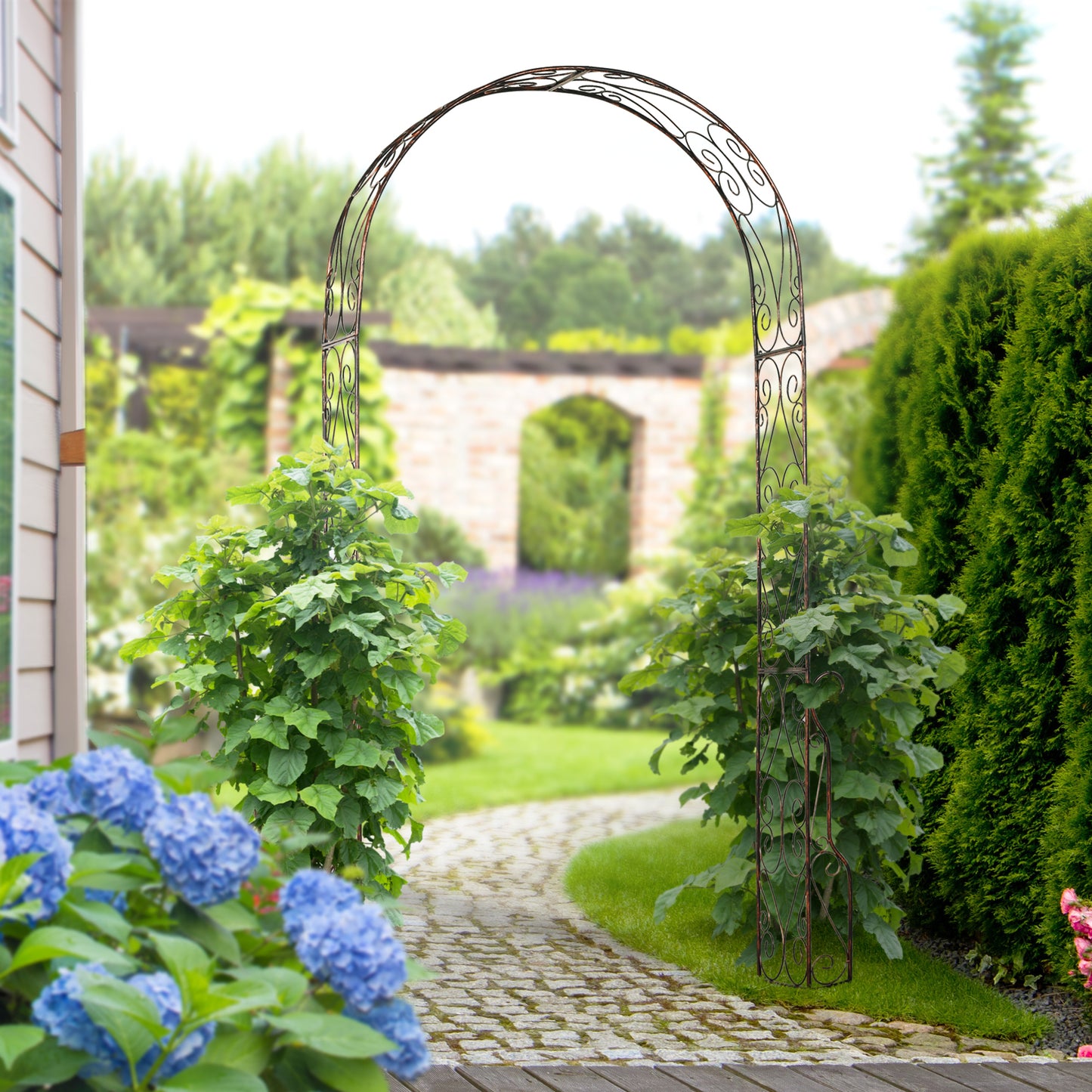 Metal Garden Arch Trellis, Decorative Arbour Archway