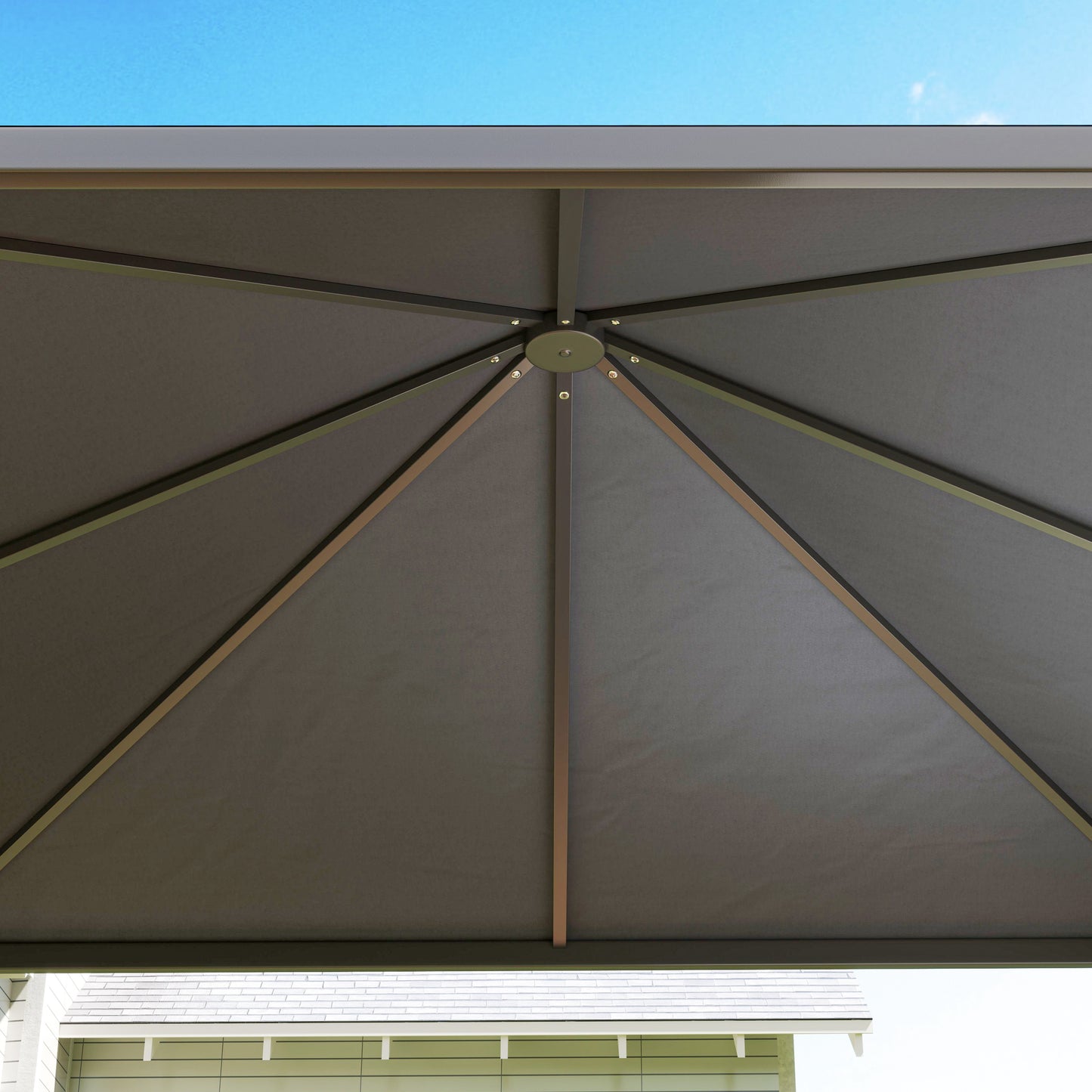 3 x 6m Garden Gazebo with Extendable Awning and Wheels
