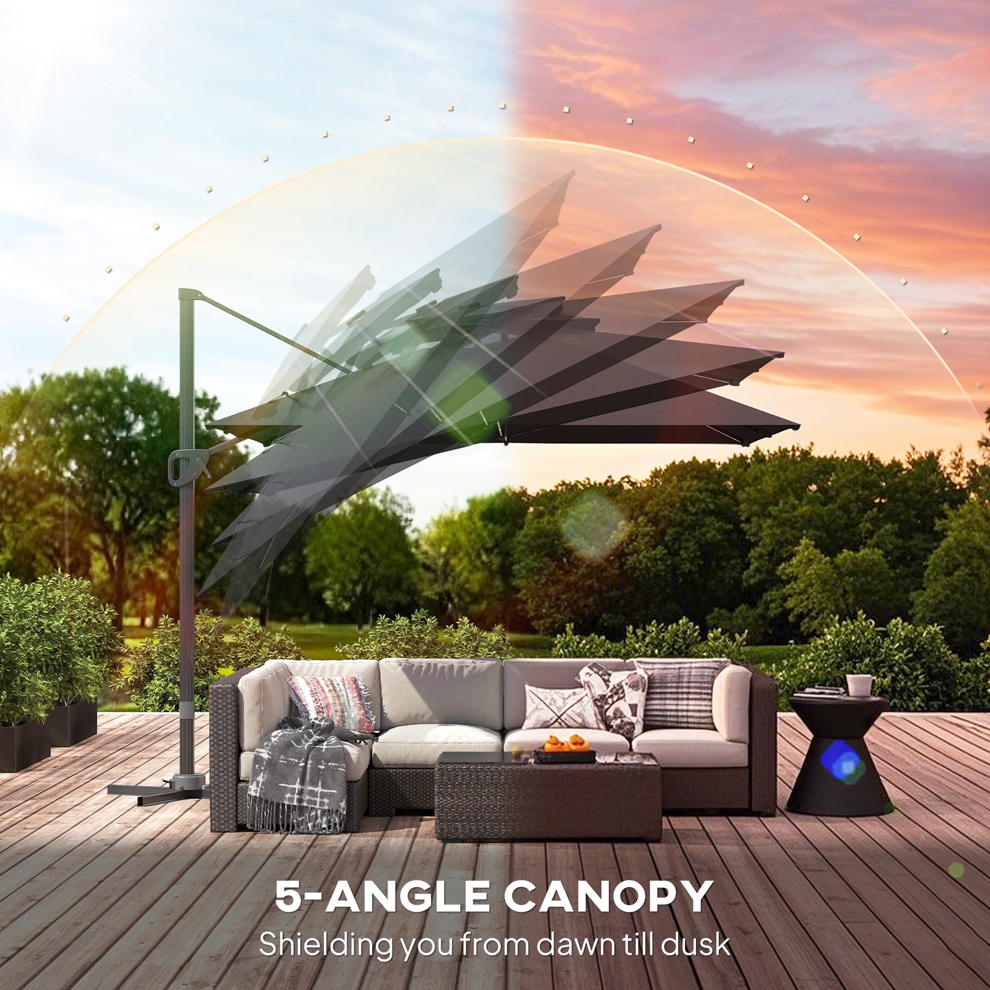 Multi-Angle LED Light Parasol Umbrella