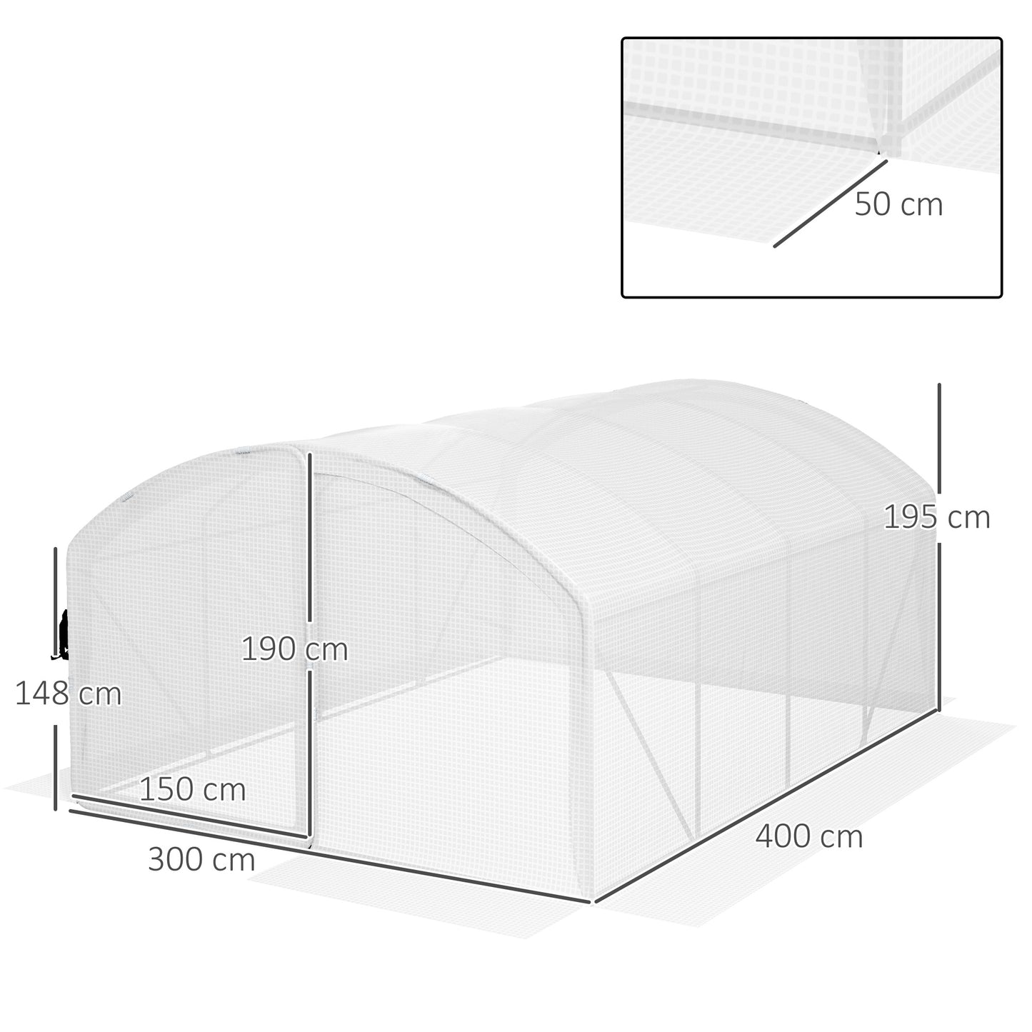 Polytunnel Greenhouse Walk-in Grow House with UV-resistant PE Cover (1)