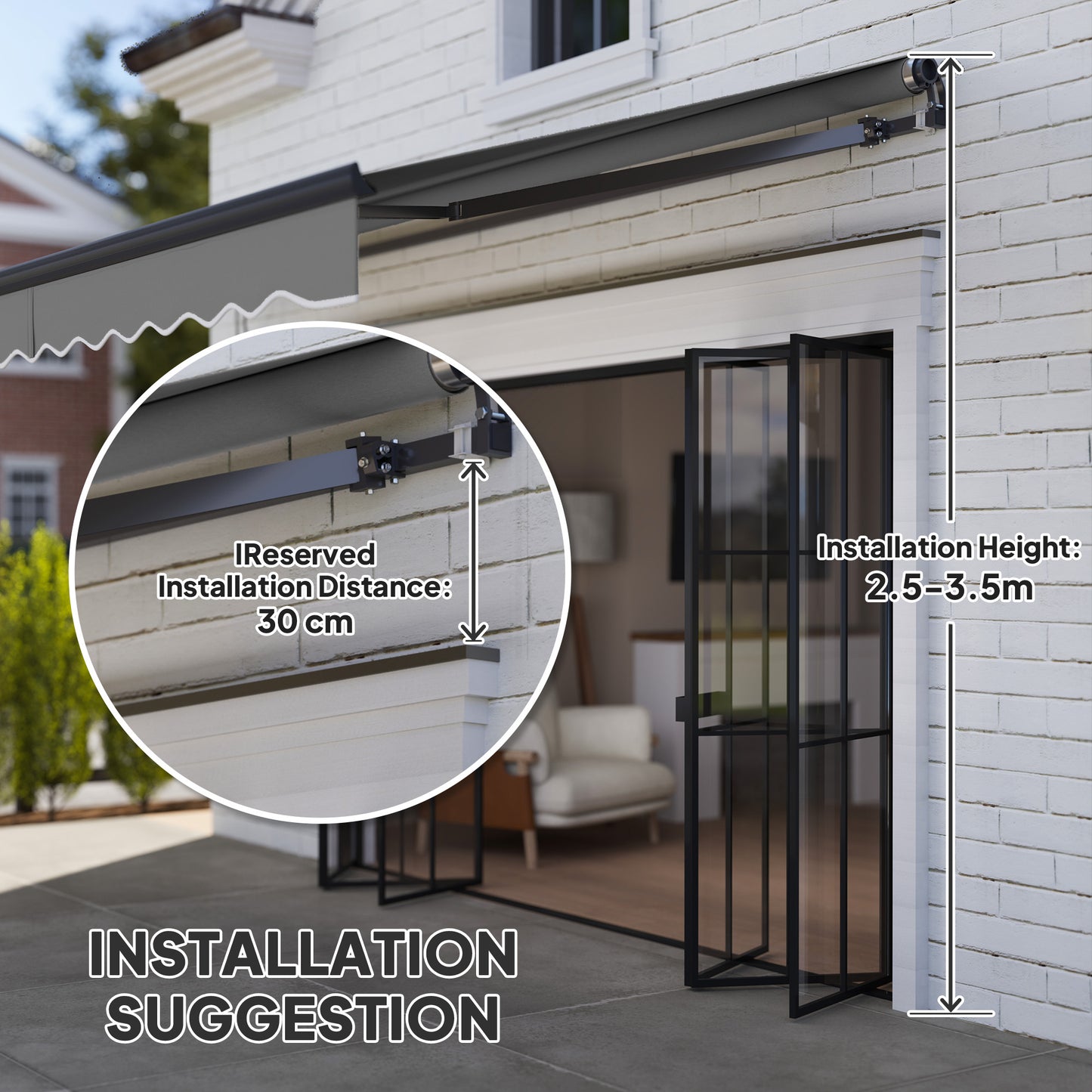 3.5 x 3m Electric/Manual Awning, with Remote