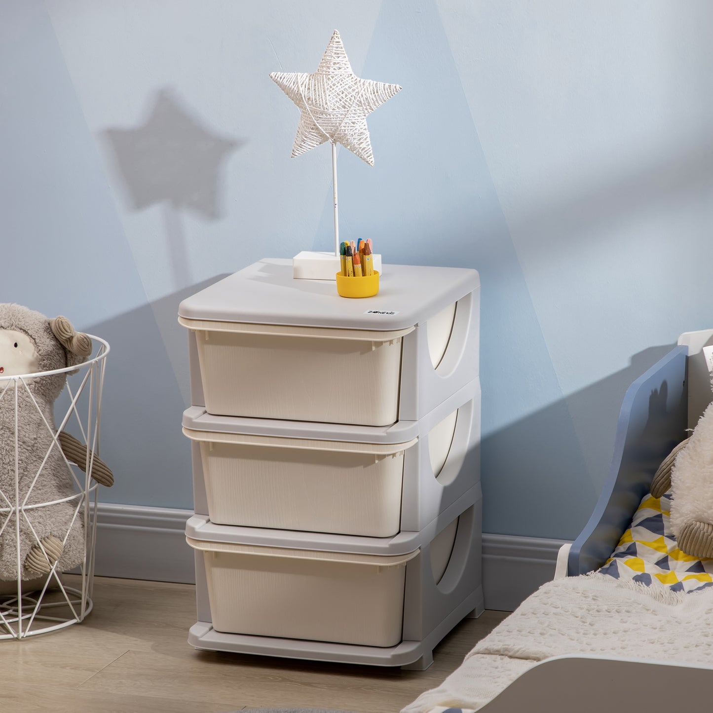 Three-Tier Kids Storage Boxes, with Three Drawers