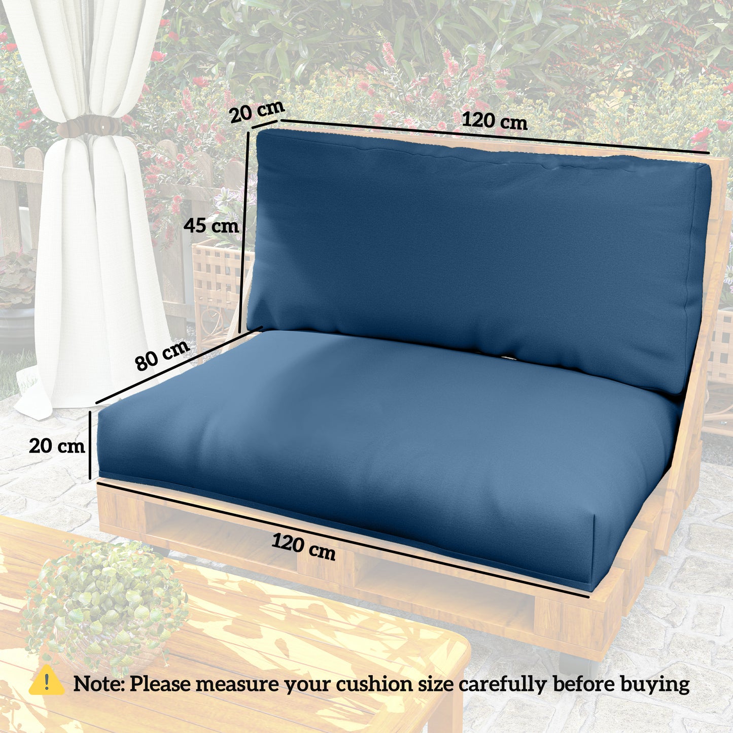Two Piece Seat Pallet and Back Cushions