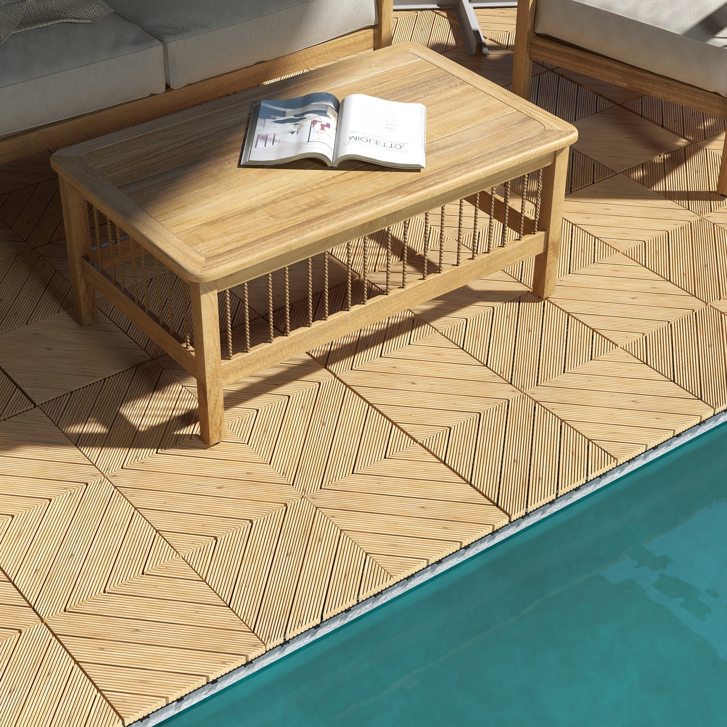 27 Pcs Wooden Interlocking Decking Tiles (2)