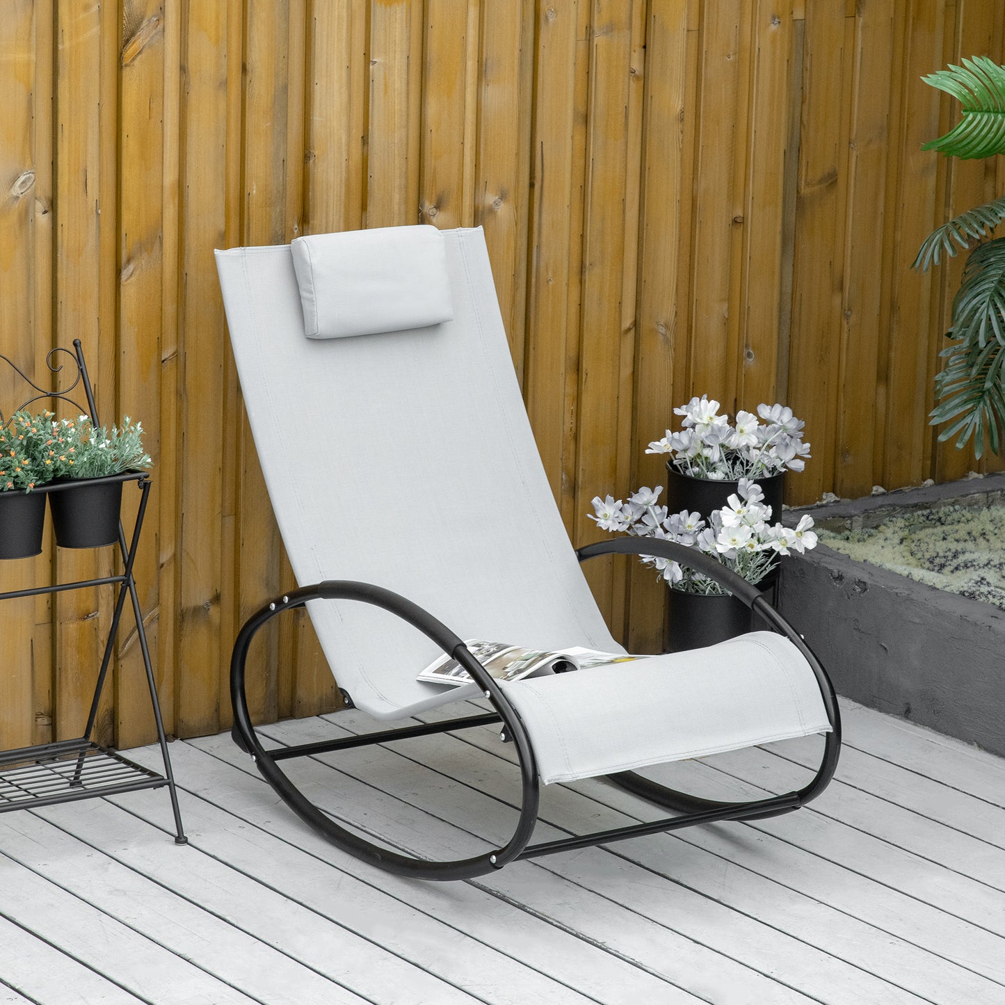 Outdoor Rocking Chair Sun Lounger Recliner Rocker