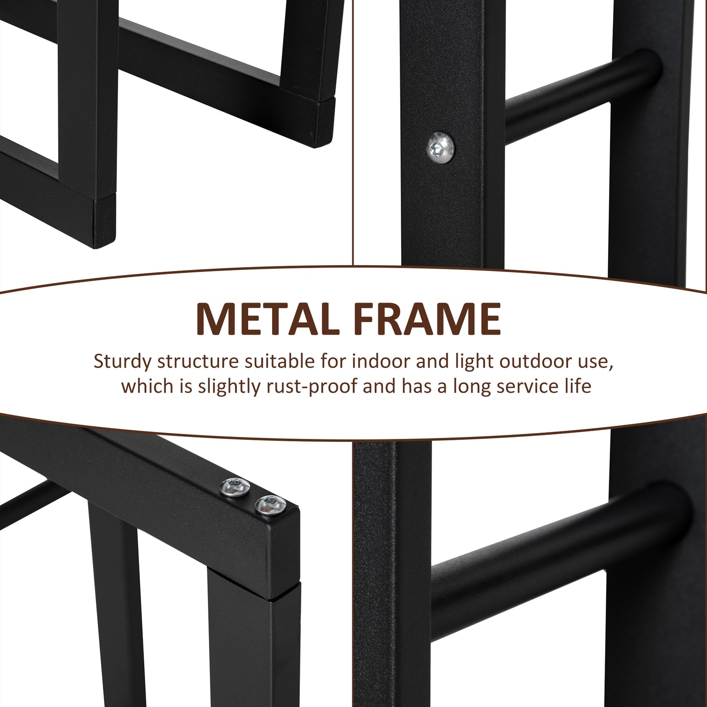 Metal Firewood Log Holder Tall Firewood Rack Indoor Outdoor (1)