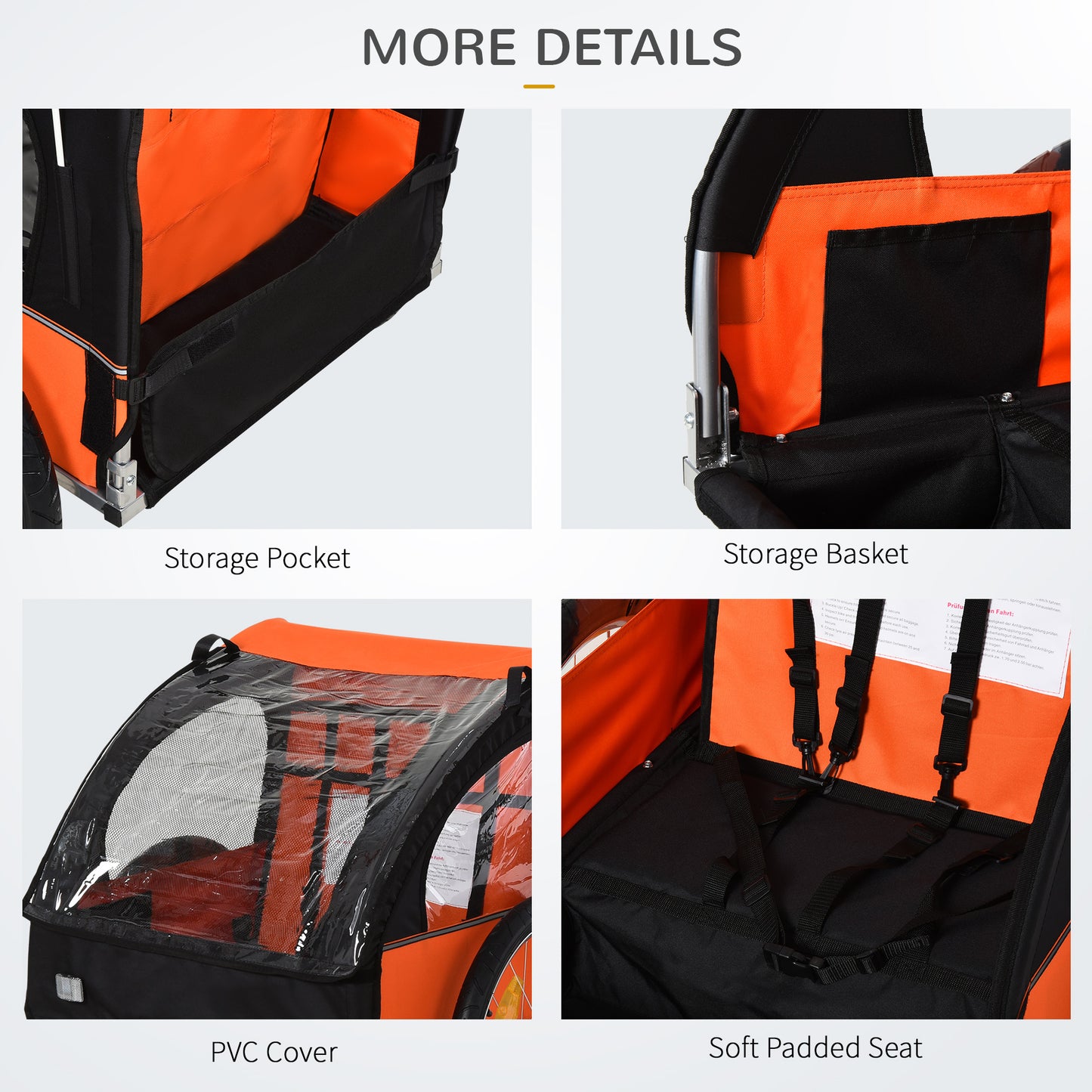 2 Seat Bike Trailer Bicycle wagon (1)