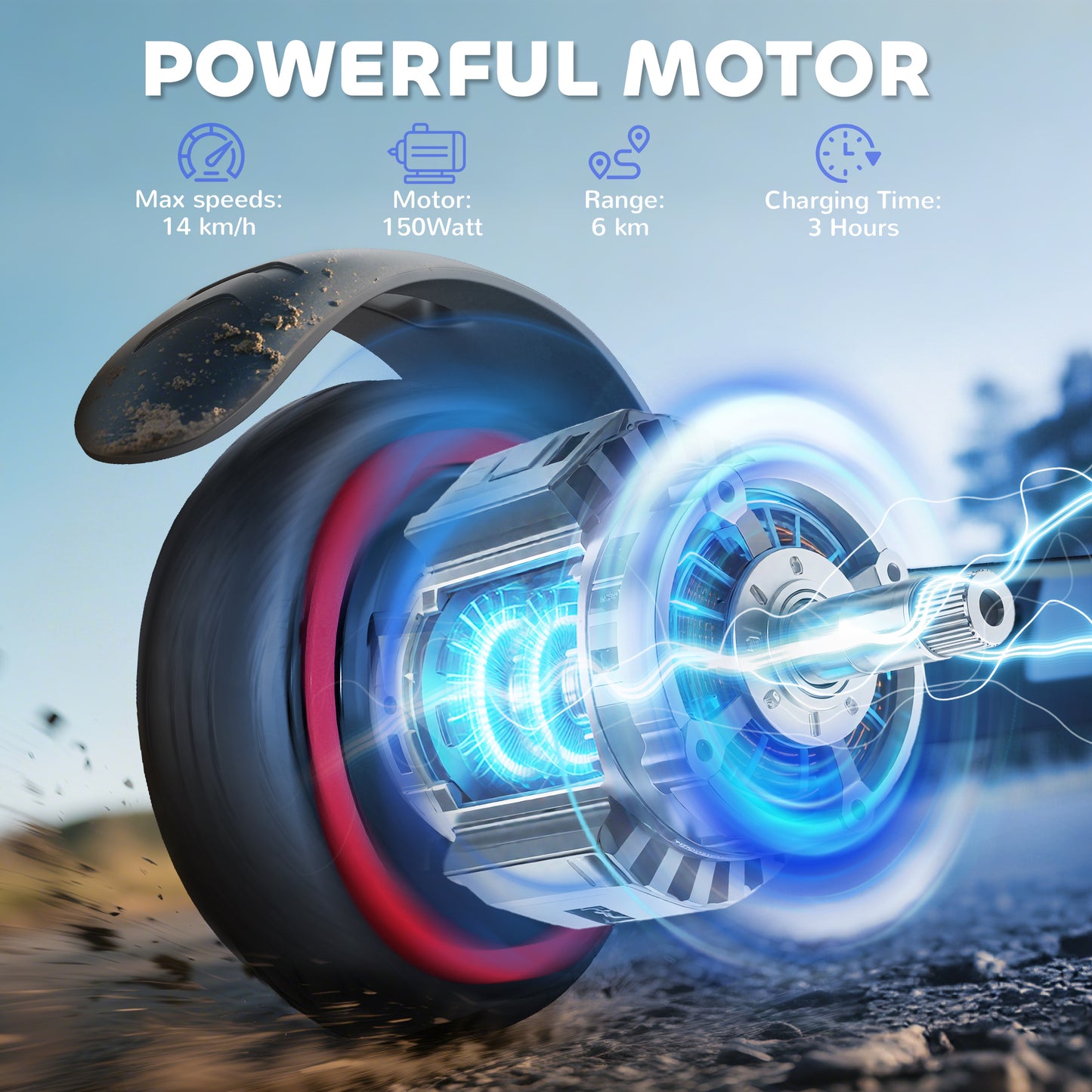 Folding Electric Scooter for Kids, with Dual Brakes (1)