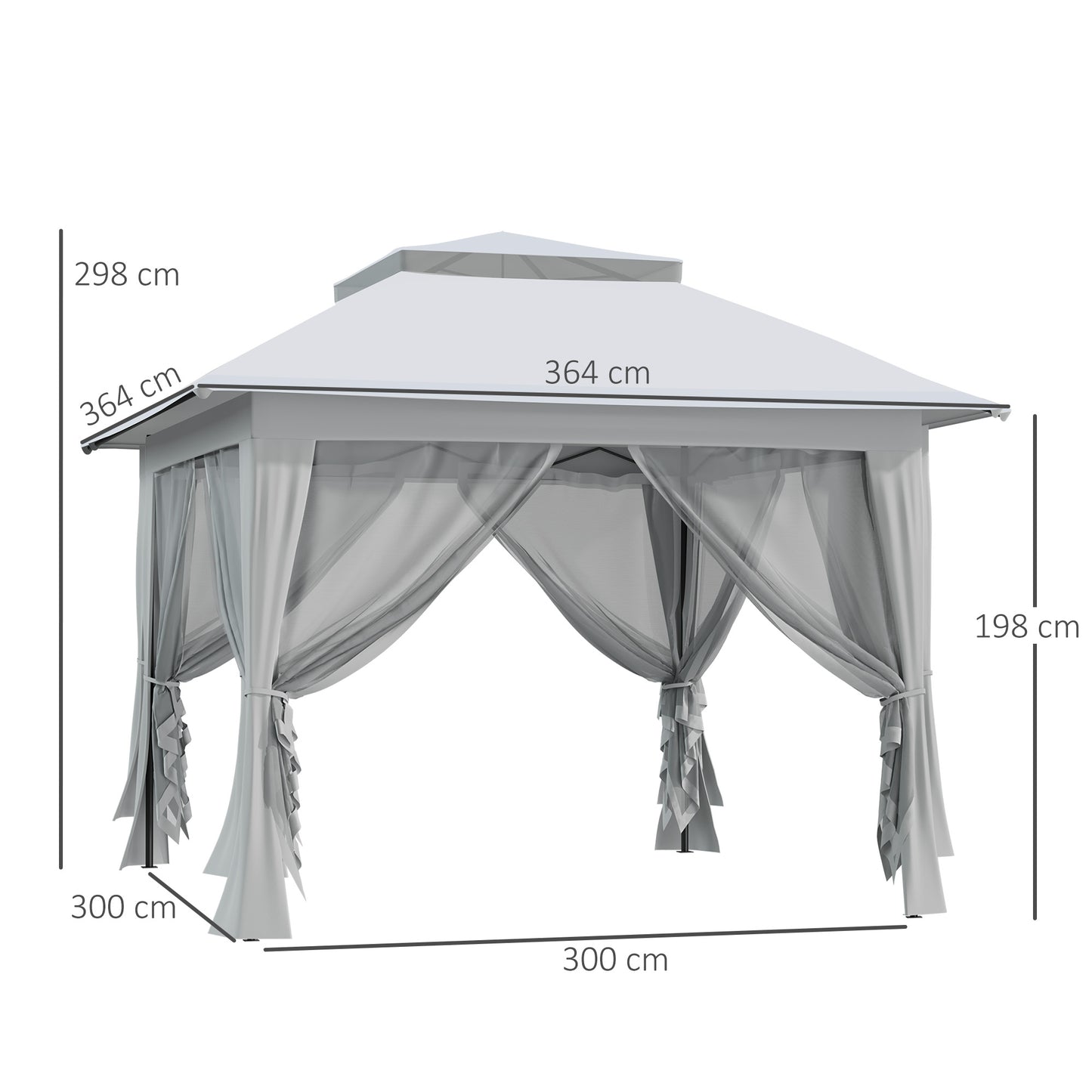 3.6 x 3.6 m Pop up Gazebo with Netting