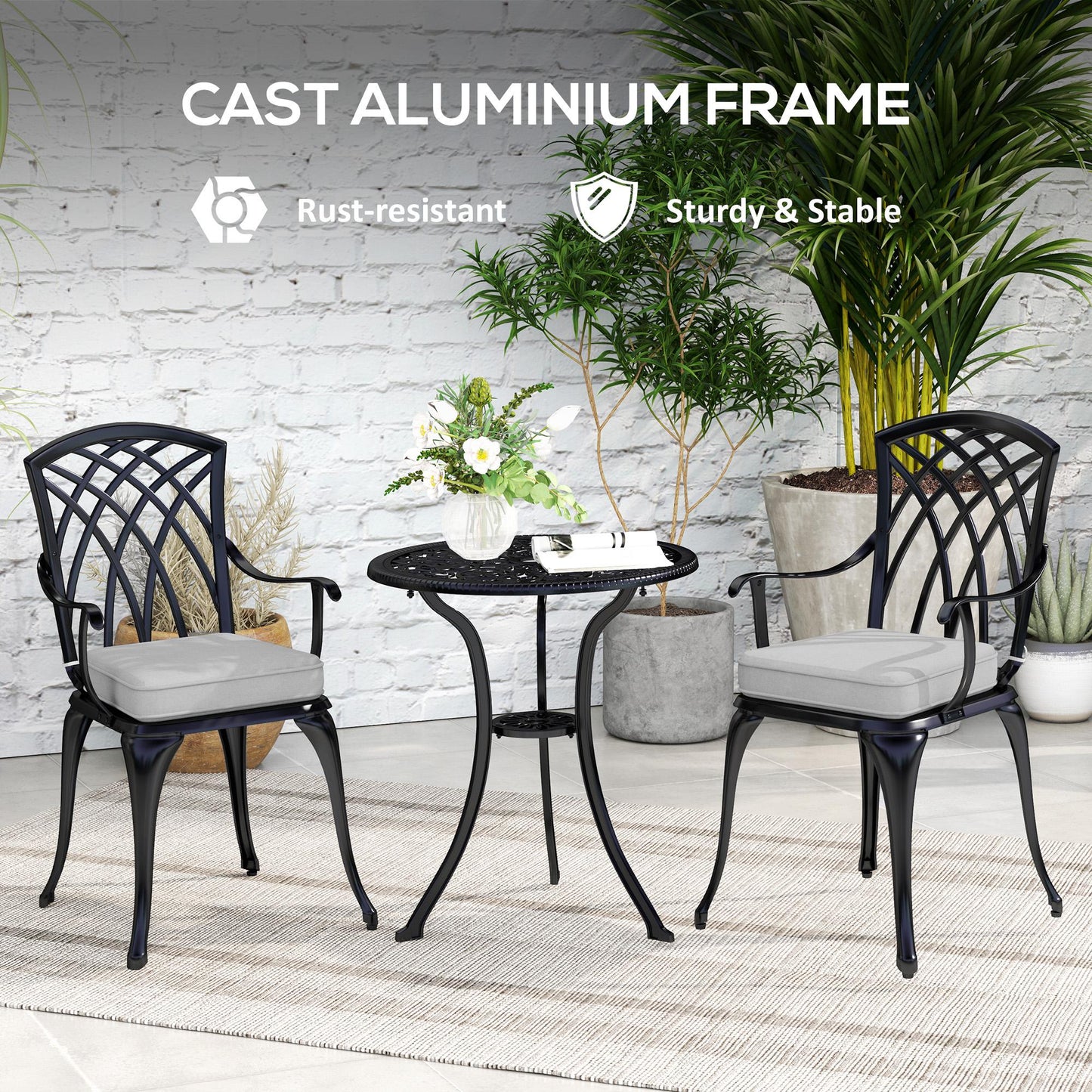 Three-Piece Cast Aluminium Bistro Set