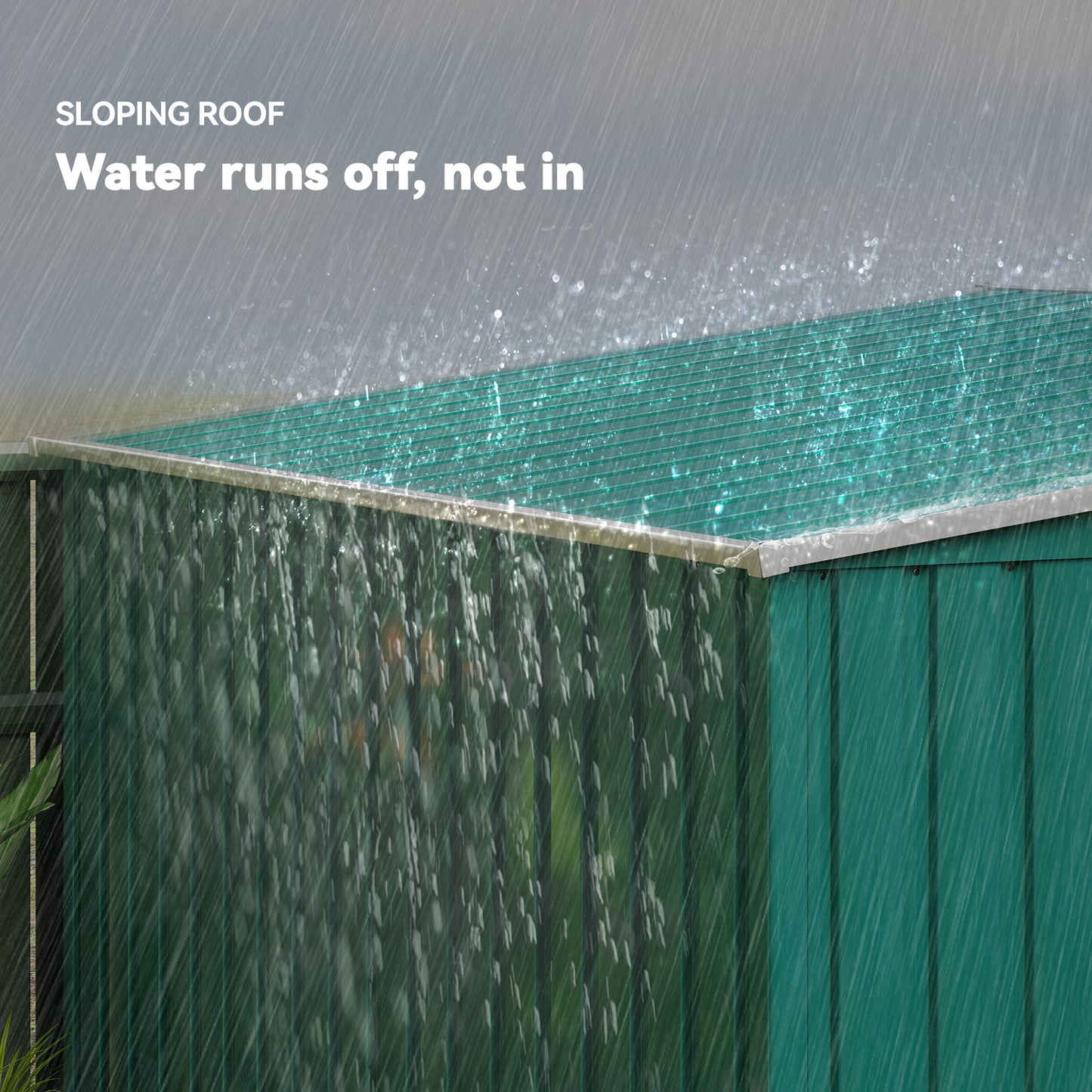 7 x 5ft Galvanised Metal Shed with Sliding Door