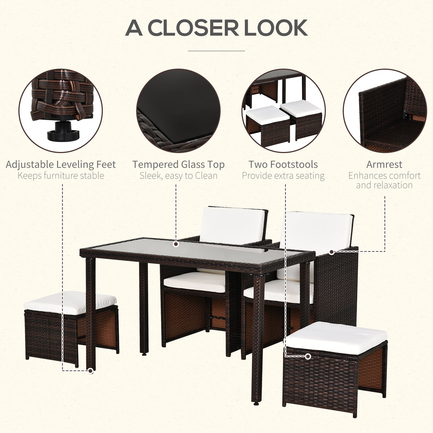 2 Seater Rattan Cube Garden Furniture Set