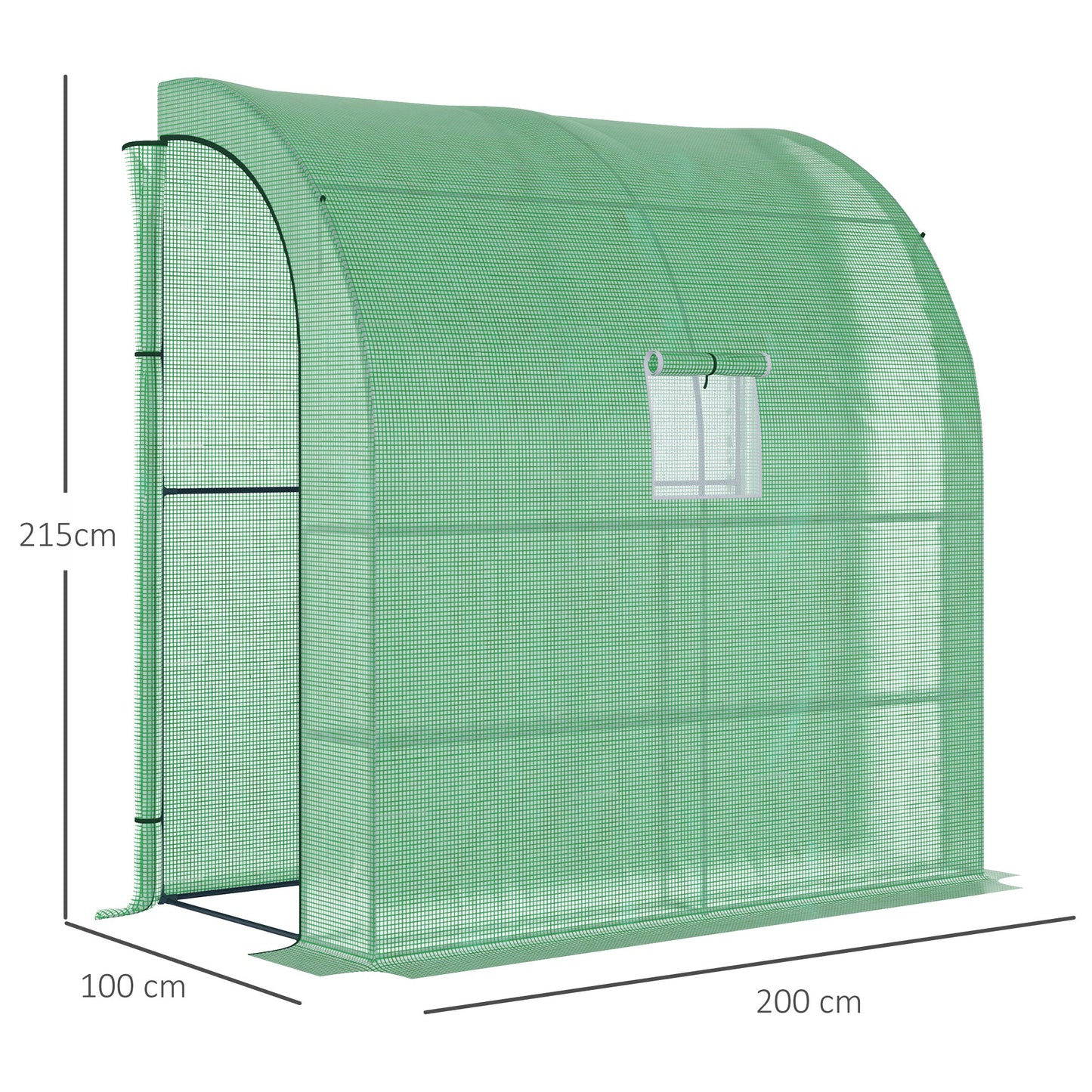 Small Lean to Greenhouse 3-Tier with Shelves Outdoor