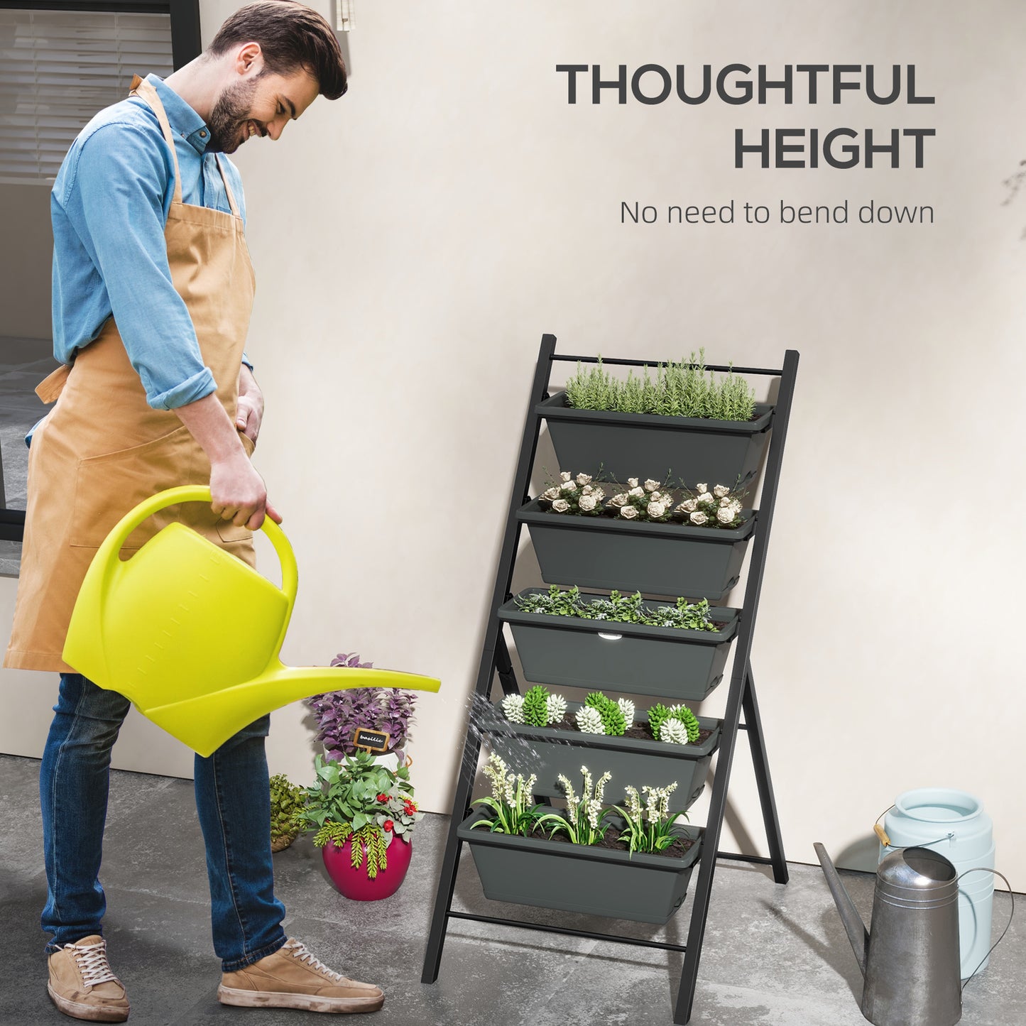 5-Tier Vertical Raised Garden Planter with 5 Container Boxes