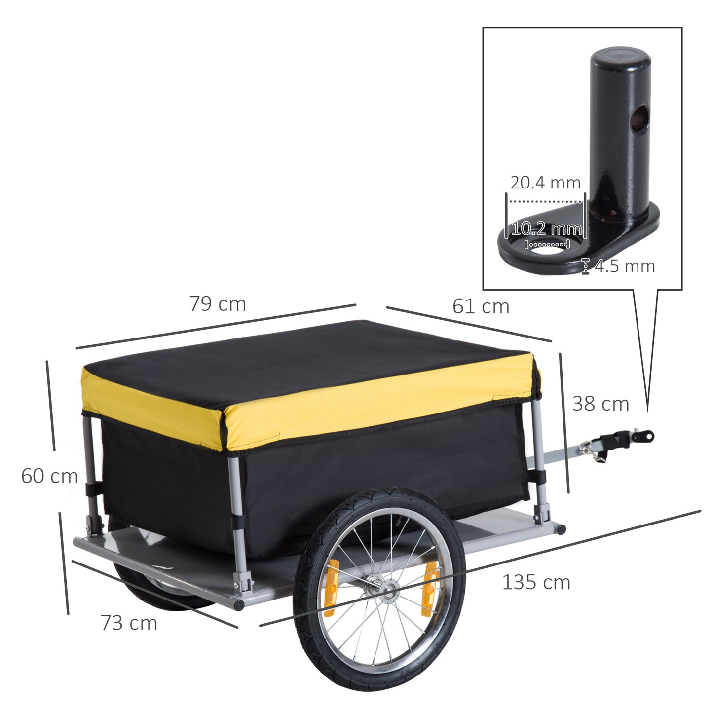 Two-Wheel Bicycle Large Cargo Wagon Trailer Oxford Fabric