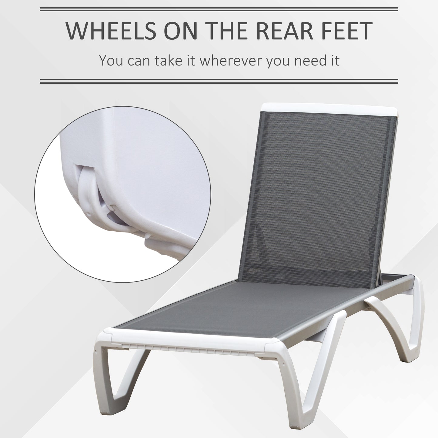 Aluminium Frame Sun Lounger, with Adjustable Back