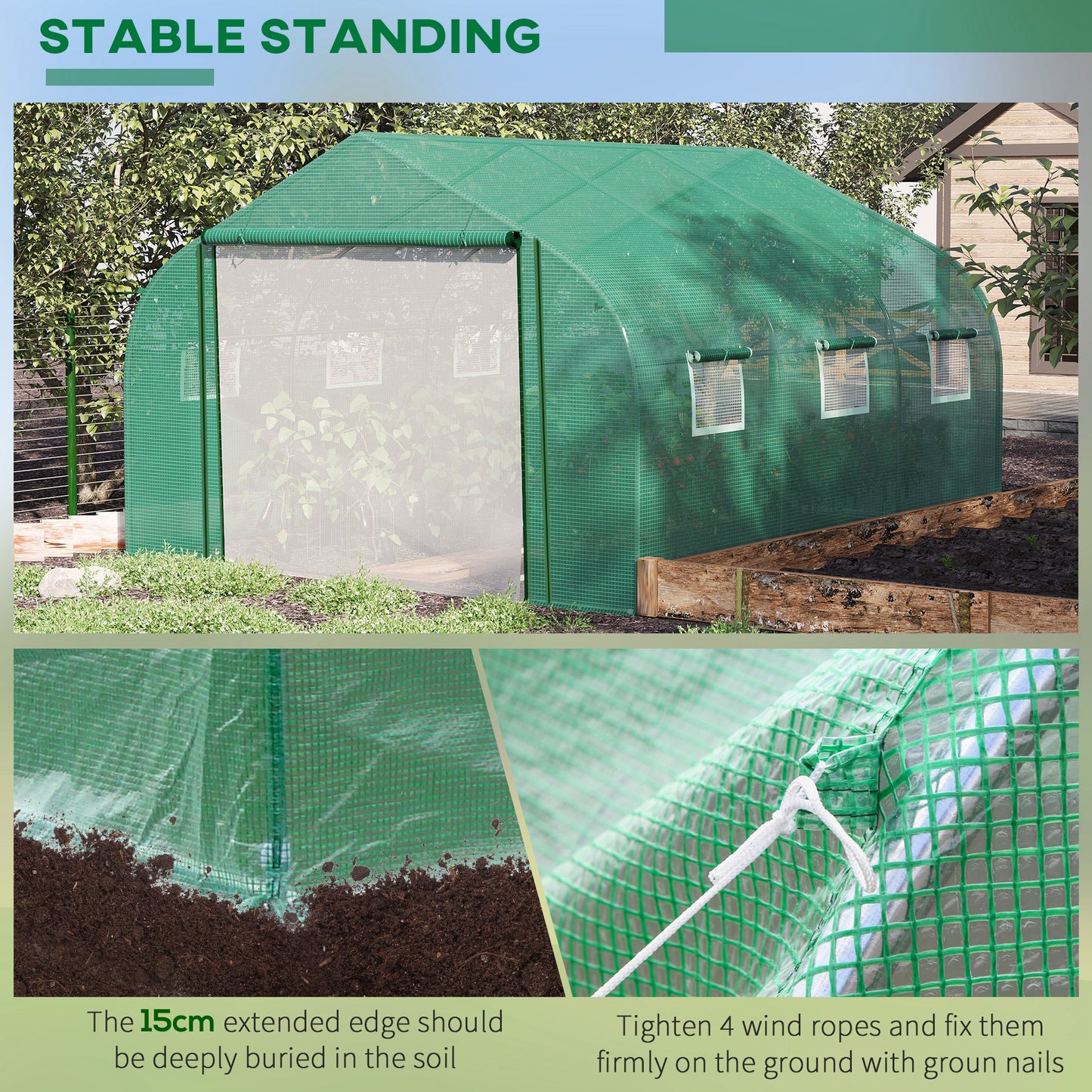 Walk-in Polytunnel Garden Greenhouse