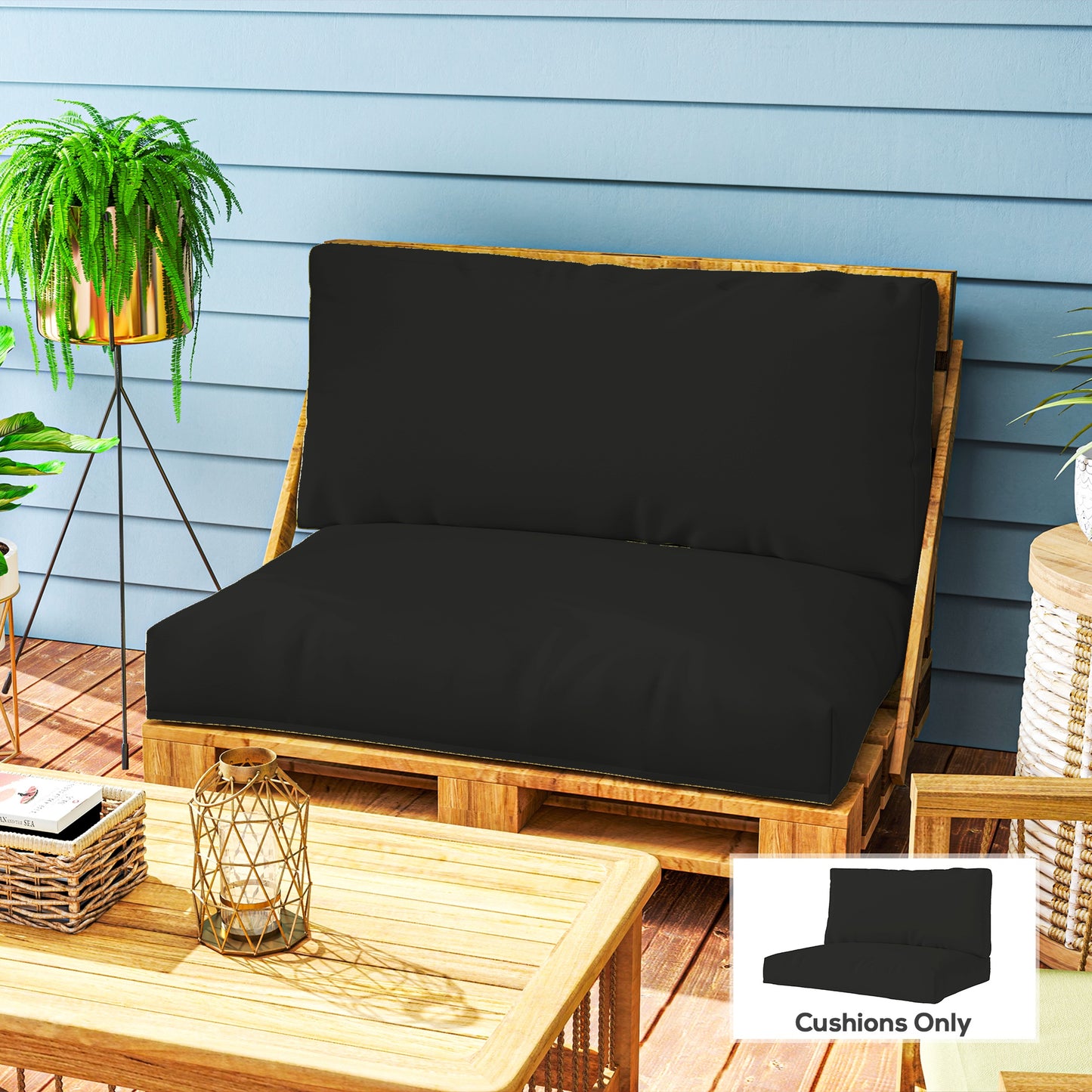 Two Piece Seat Pallet and Back Cushions