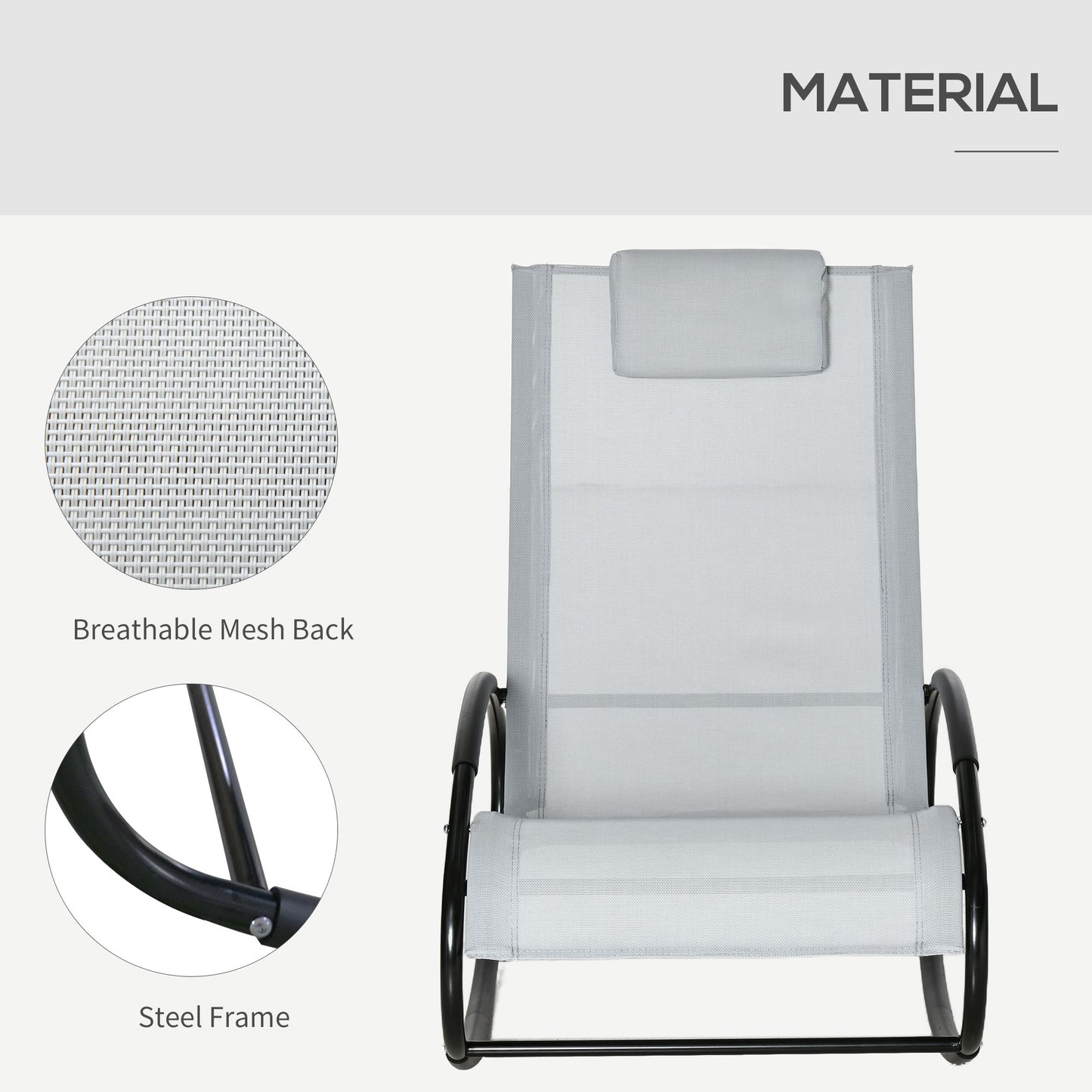 Outdoor Rocking Chair Sun Lounger Recliner Rocker