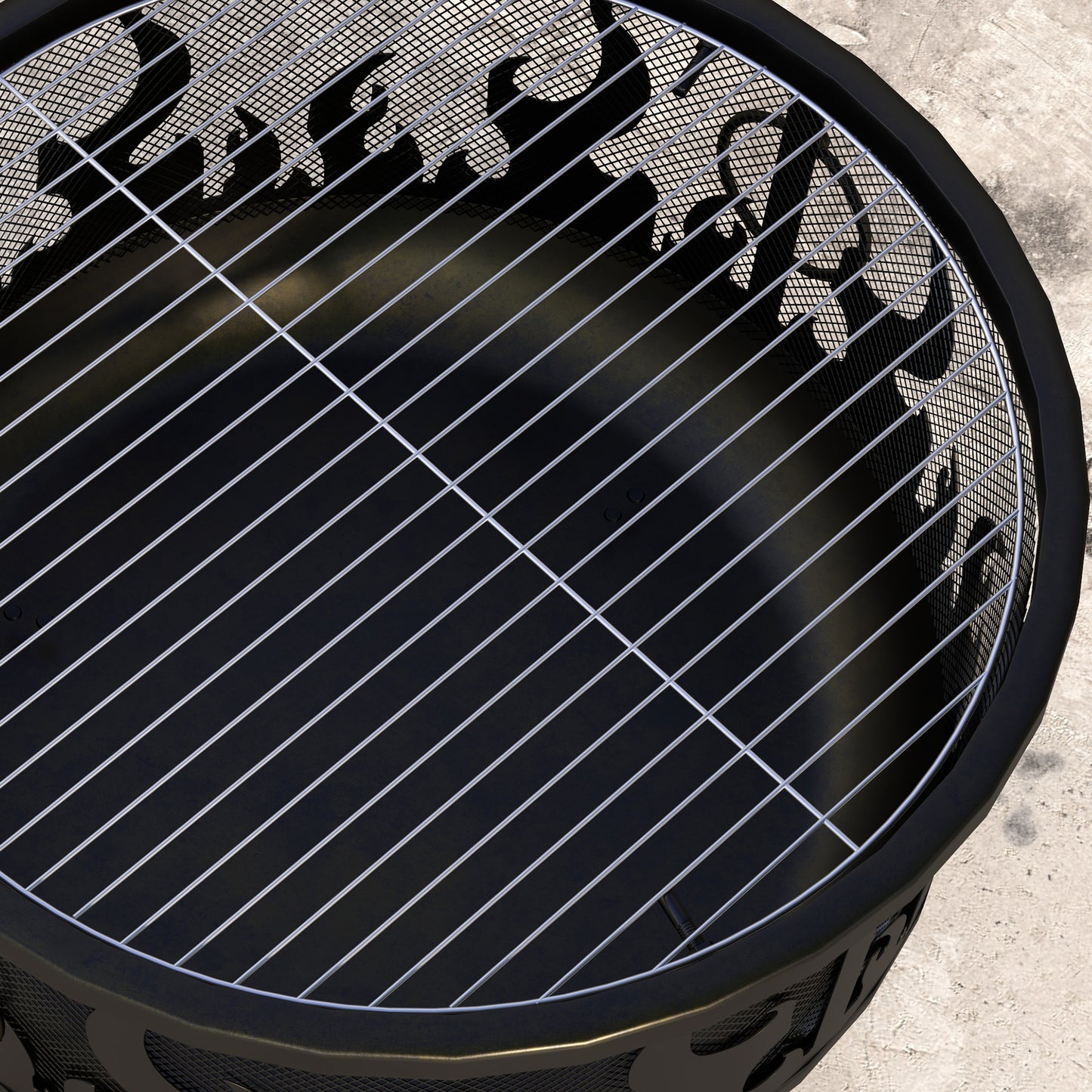 Steel Fire Pit BBQ, with Poker