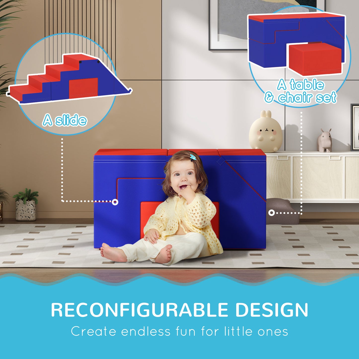 2-piece Soft Play Set, Baby Foam Climber Block for Toddler 1-3 Years
