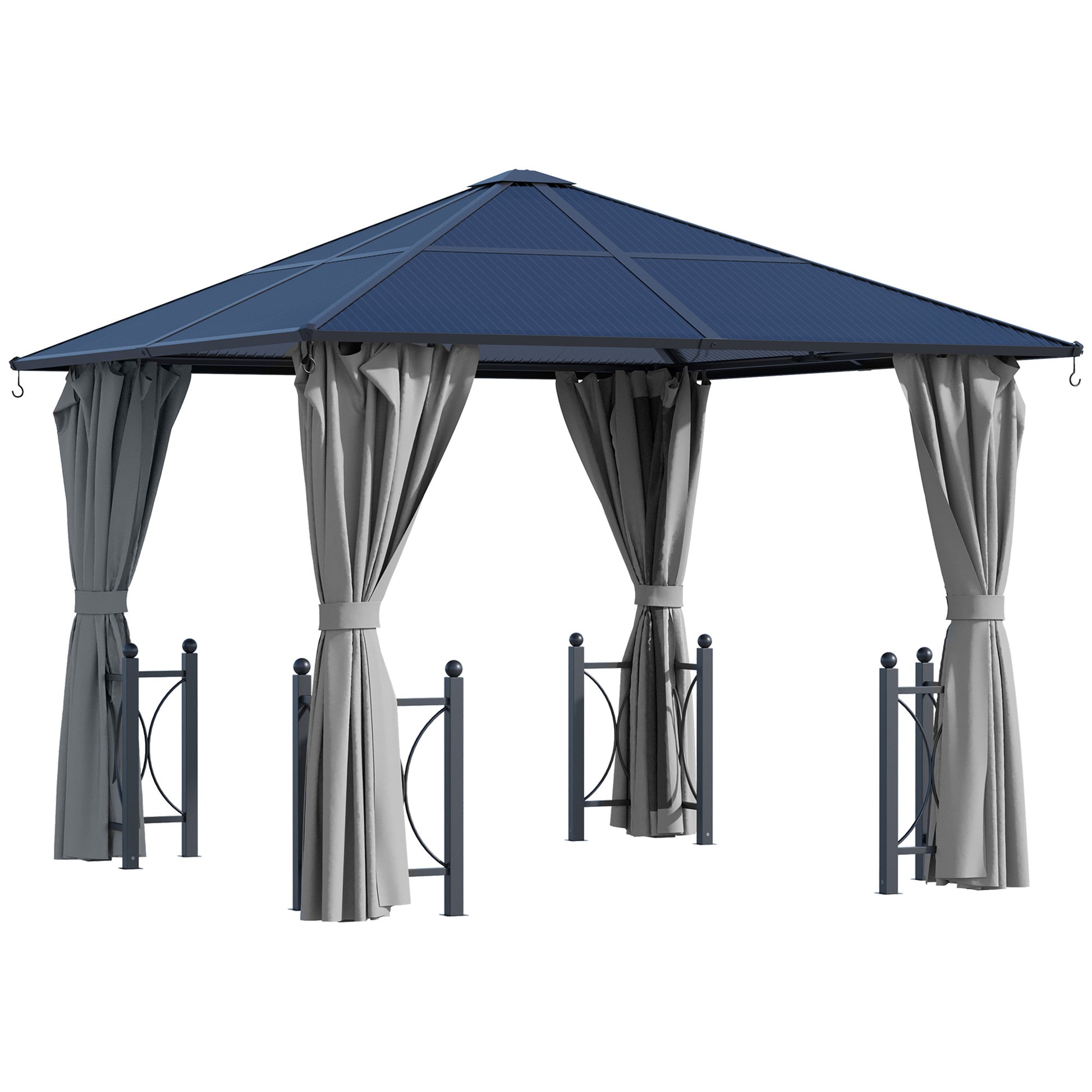 3 x 3(m) Hardtop Gazebo Canopy with Polycarbonate Roof