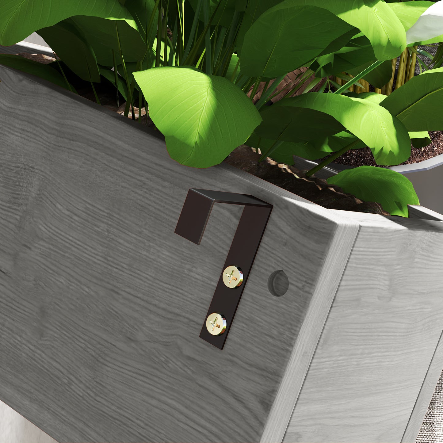 Wall-mounted Wooden Garden Planters with Trellis