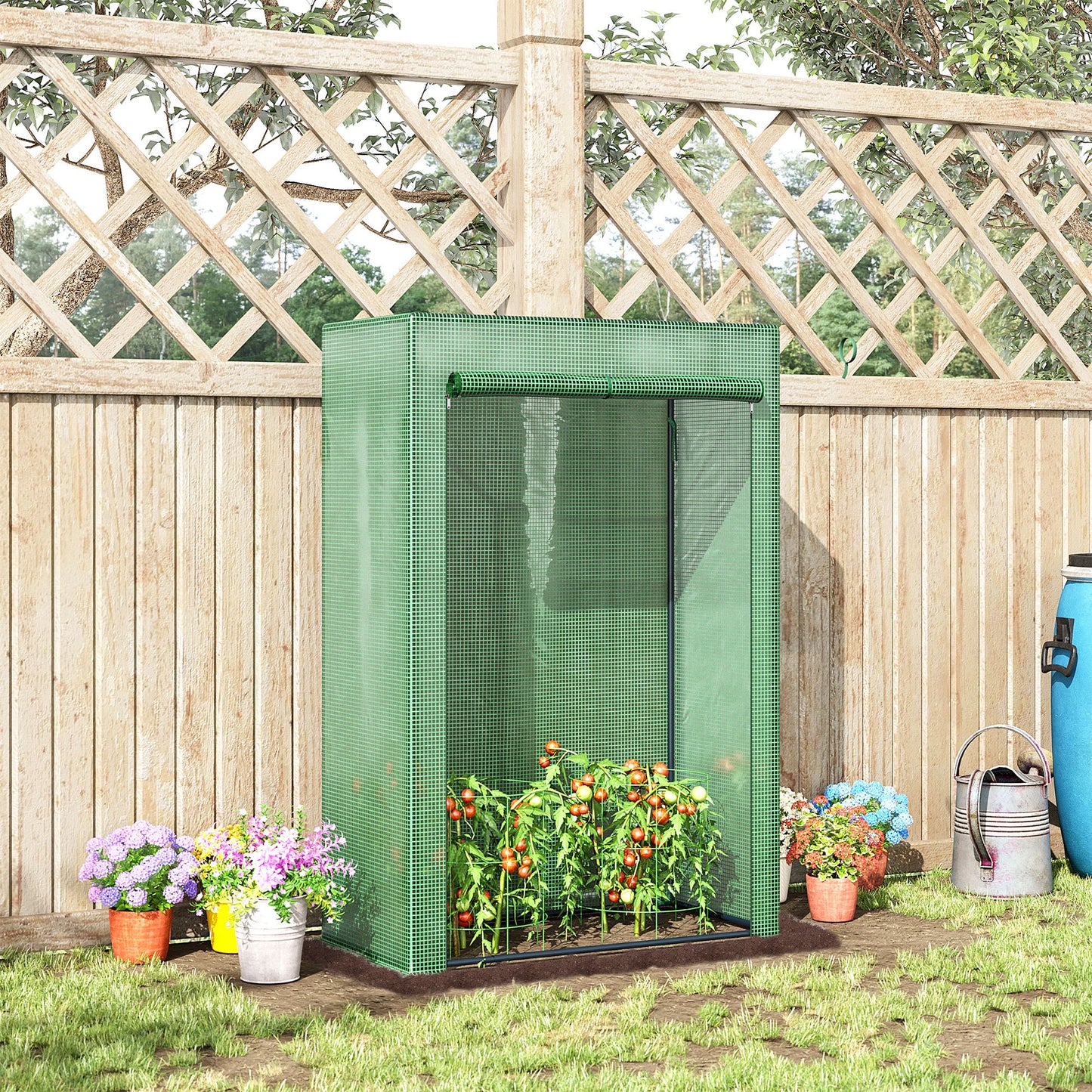 100 x 50 x 150cm Tomato Greenhouse Steel Frame PE Cover