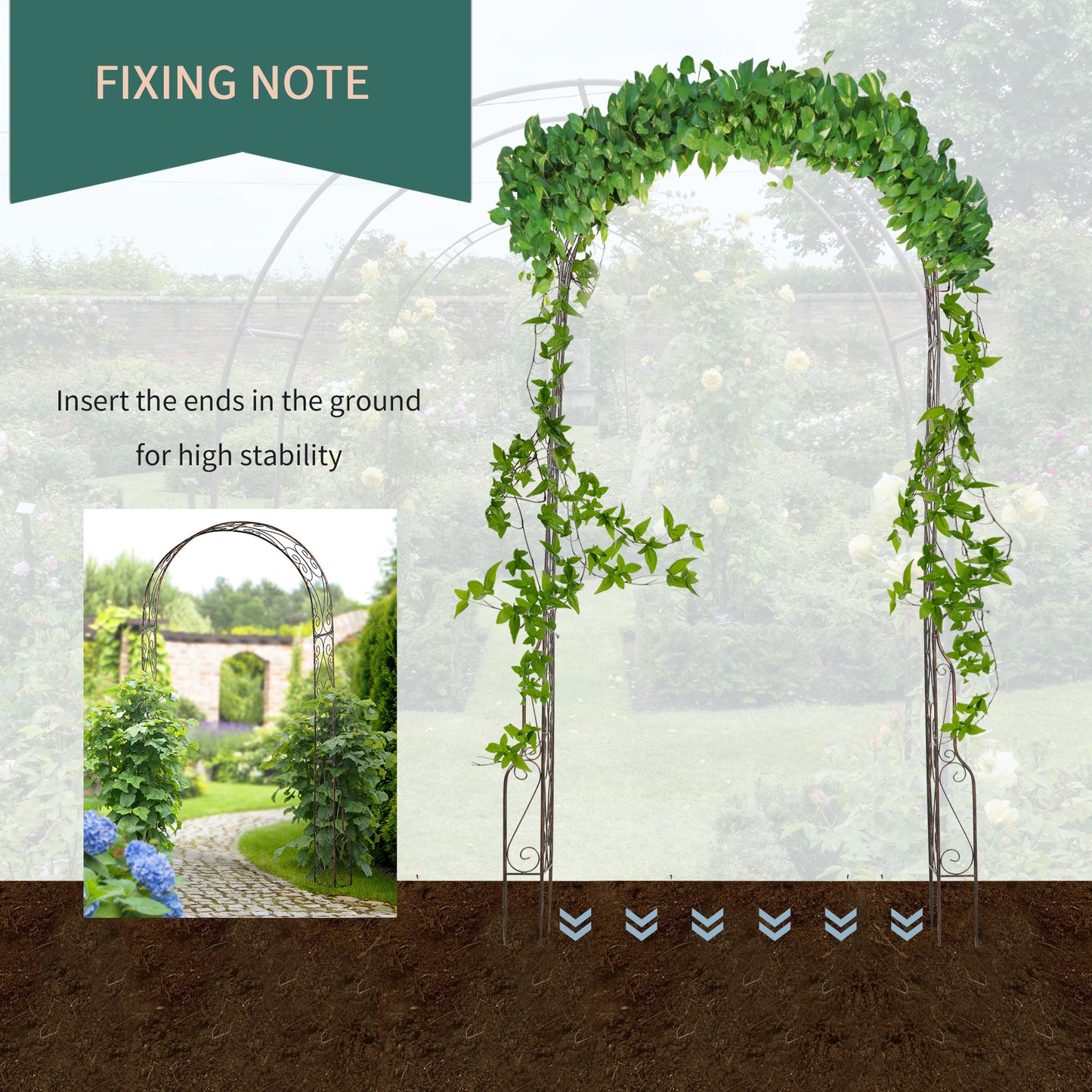 Metal Garden Arch Trellis, Decorative Arbour Archway