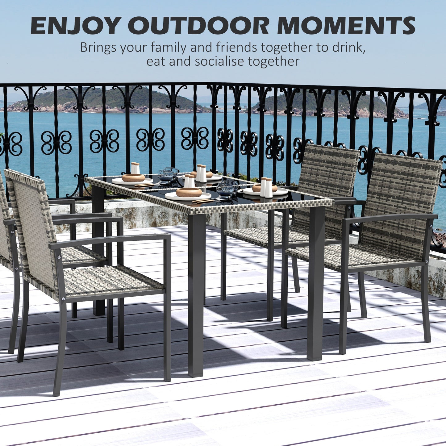 Outdoor Dining Set 5 Pieces Patio Conservatory