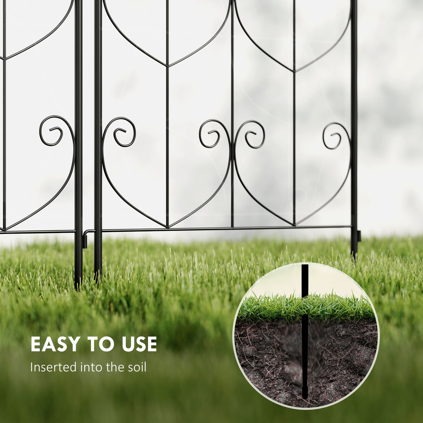 Set of 2 Garden Trellis, Metal Fence Panels