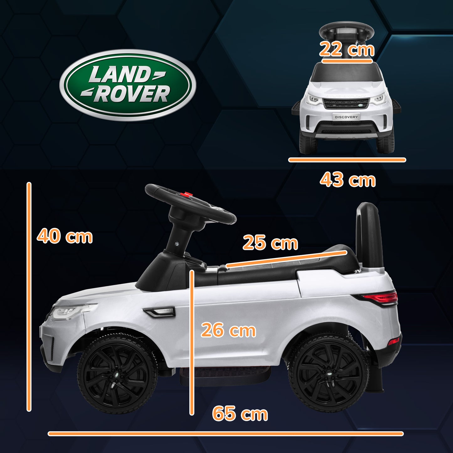 2-in-1 Land Rover Licensed 6V Kids Electric Ride On Car