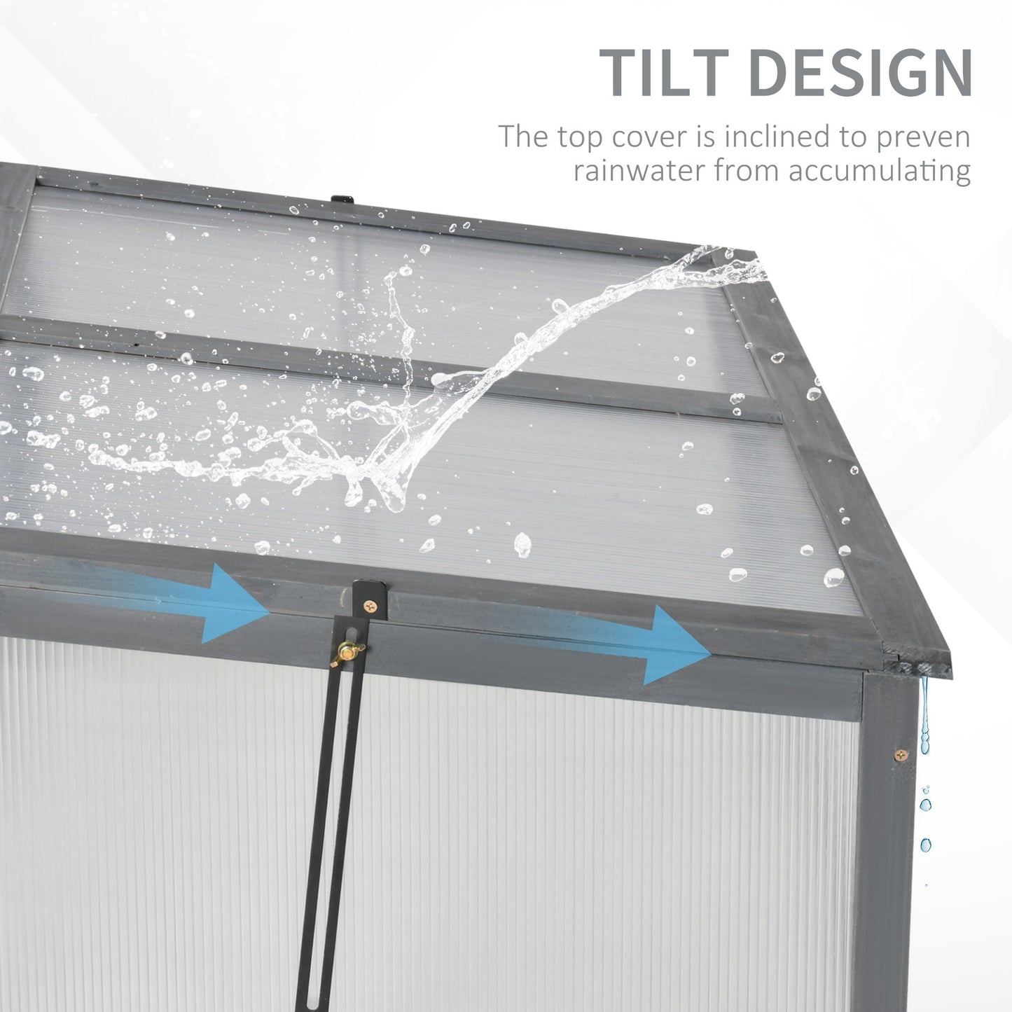 Wooden Cold Frame, Small Polycarbonate Greenhouse for Plants (1)