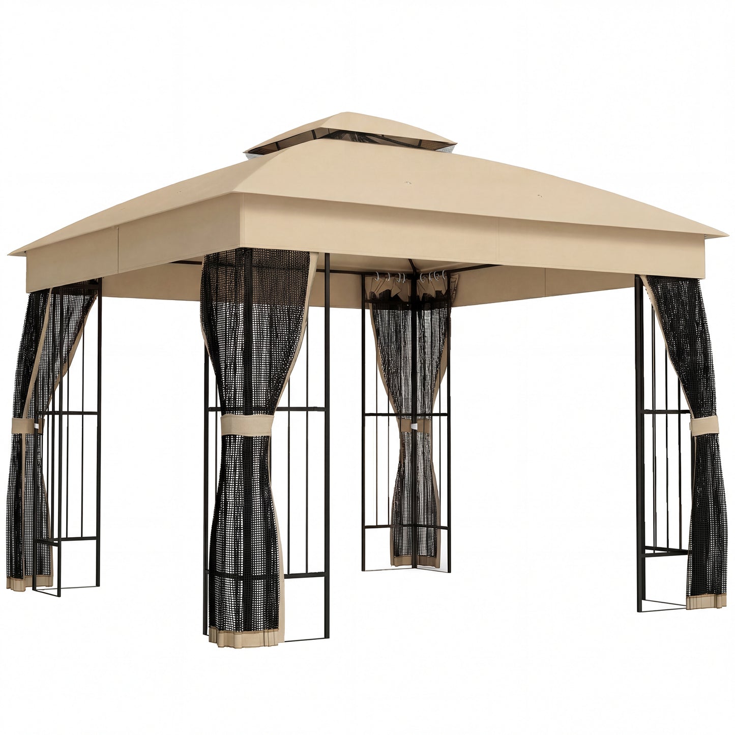 3 x 3 m Outdoor Garden Gazebo with Post Shelves