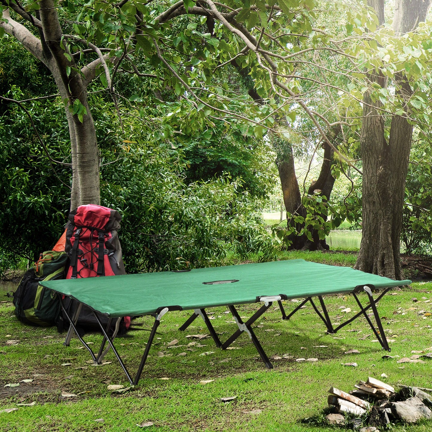 Double Camping Cot Bed, with Bag