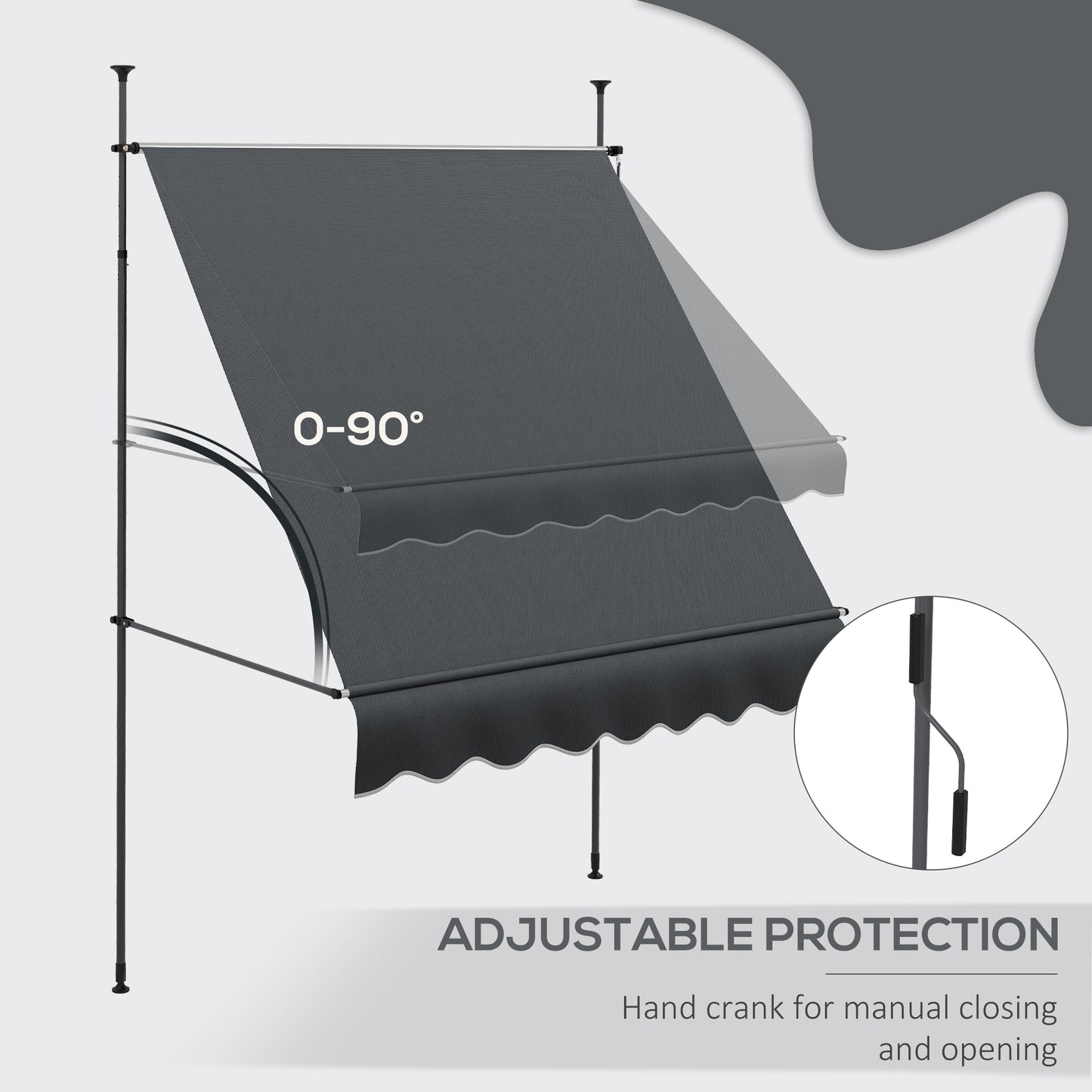 2 x 1.2m Manual Retractable Awning
