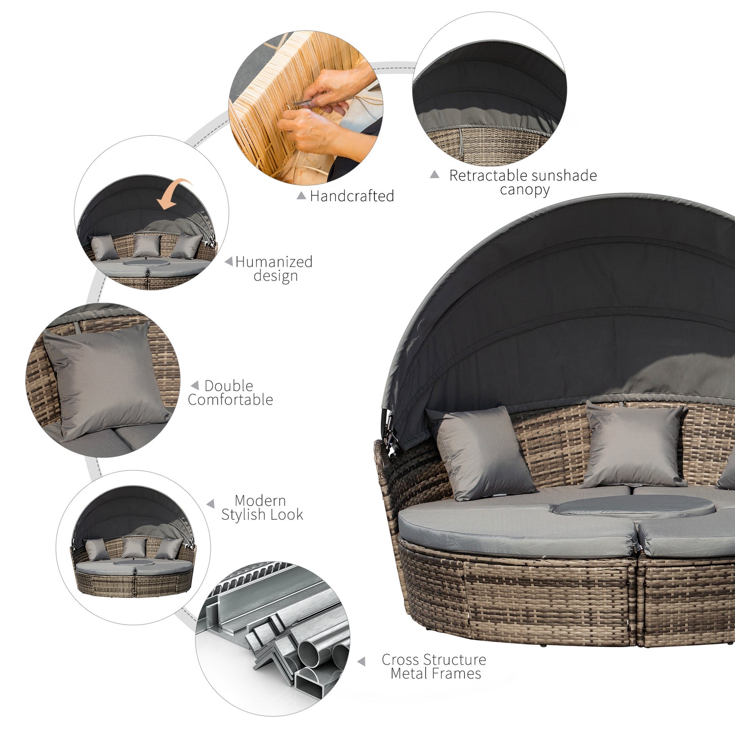 Outdoor PE Rattan Garden Furniture with Cushioned (1)