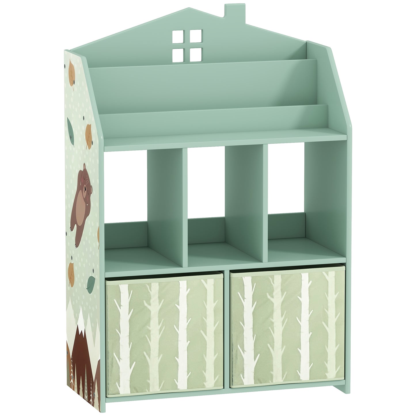 Kids Bookshelf with Storage, Toy Storage Unit with Book Display