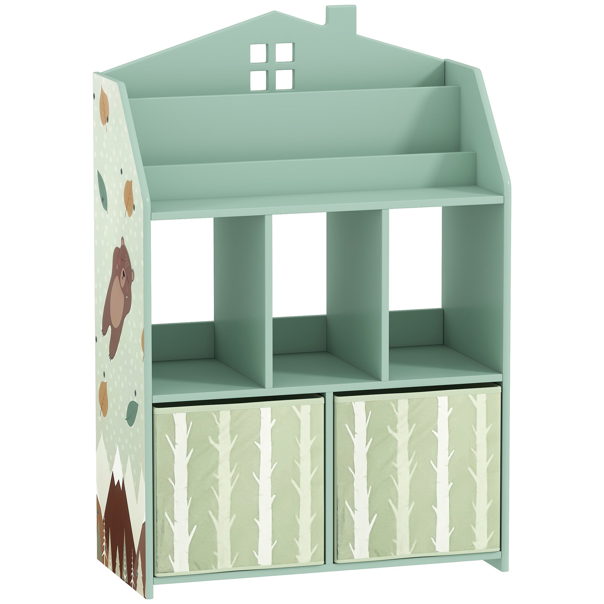 Kids Bookshelf with Storage, Toy Storage Unit with Book Display