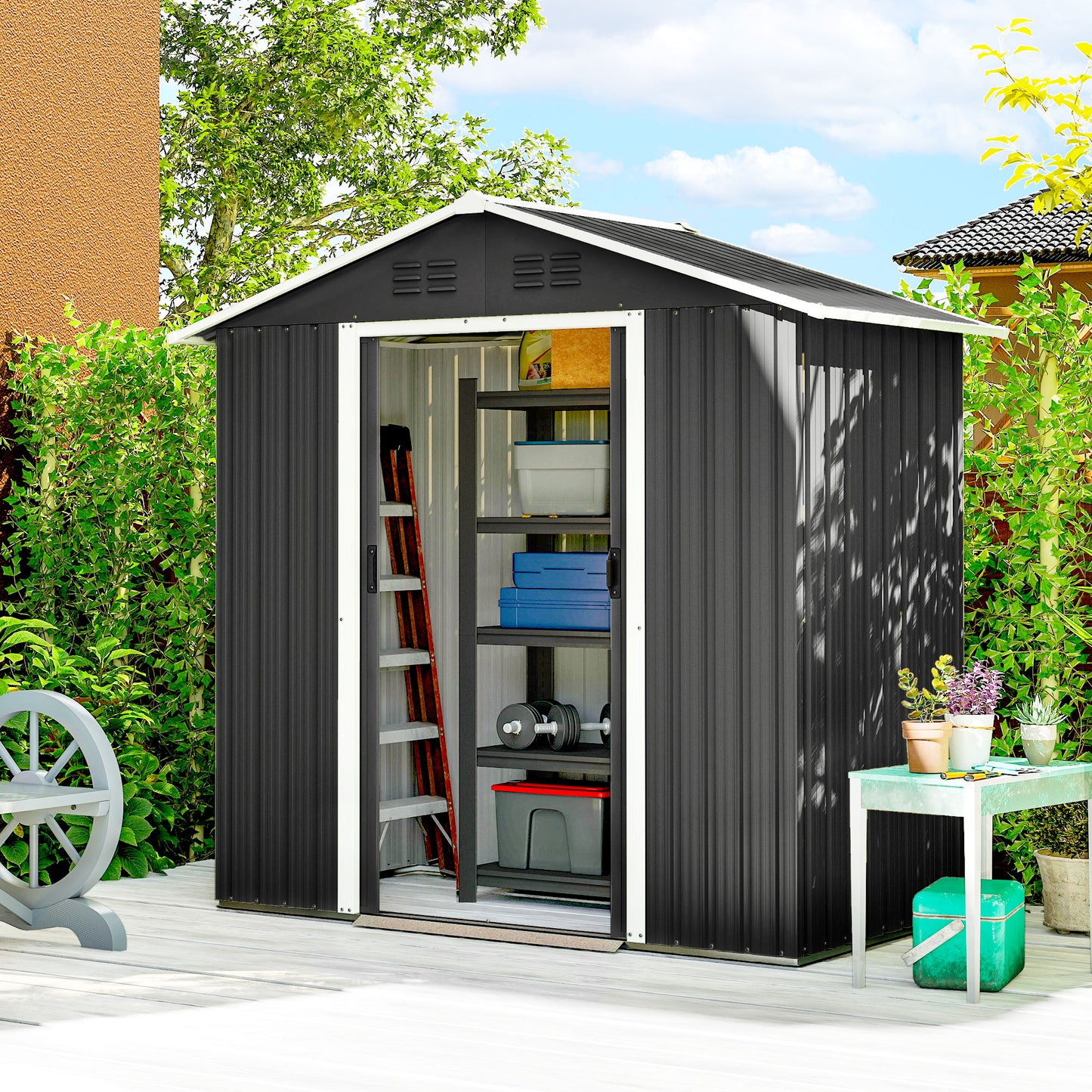 6.5 x 3.5ft Metal Garden Storage Shed